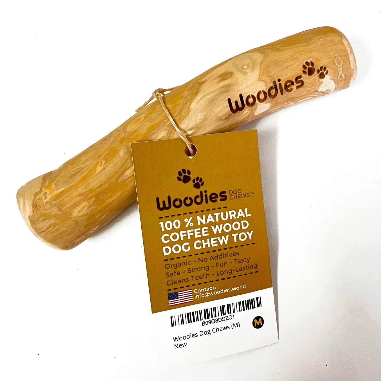 Easy-to-Use Woodies Dog Chews™ Toys - All Natural Coffee Wood Safe Healthy Fun Multiple Sizes - XL Flexible