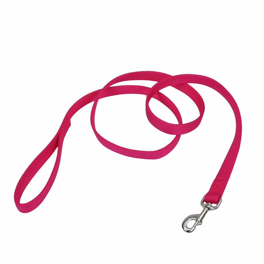 Responsible Coastal Pet Double-Ply Leash with Bolt Snap – 1 Inch x 6 Feet Pink Flamingo Classic