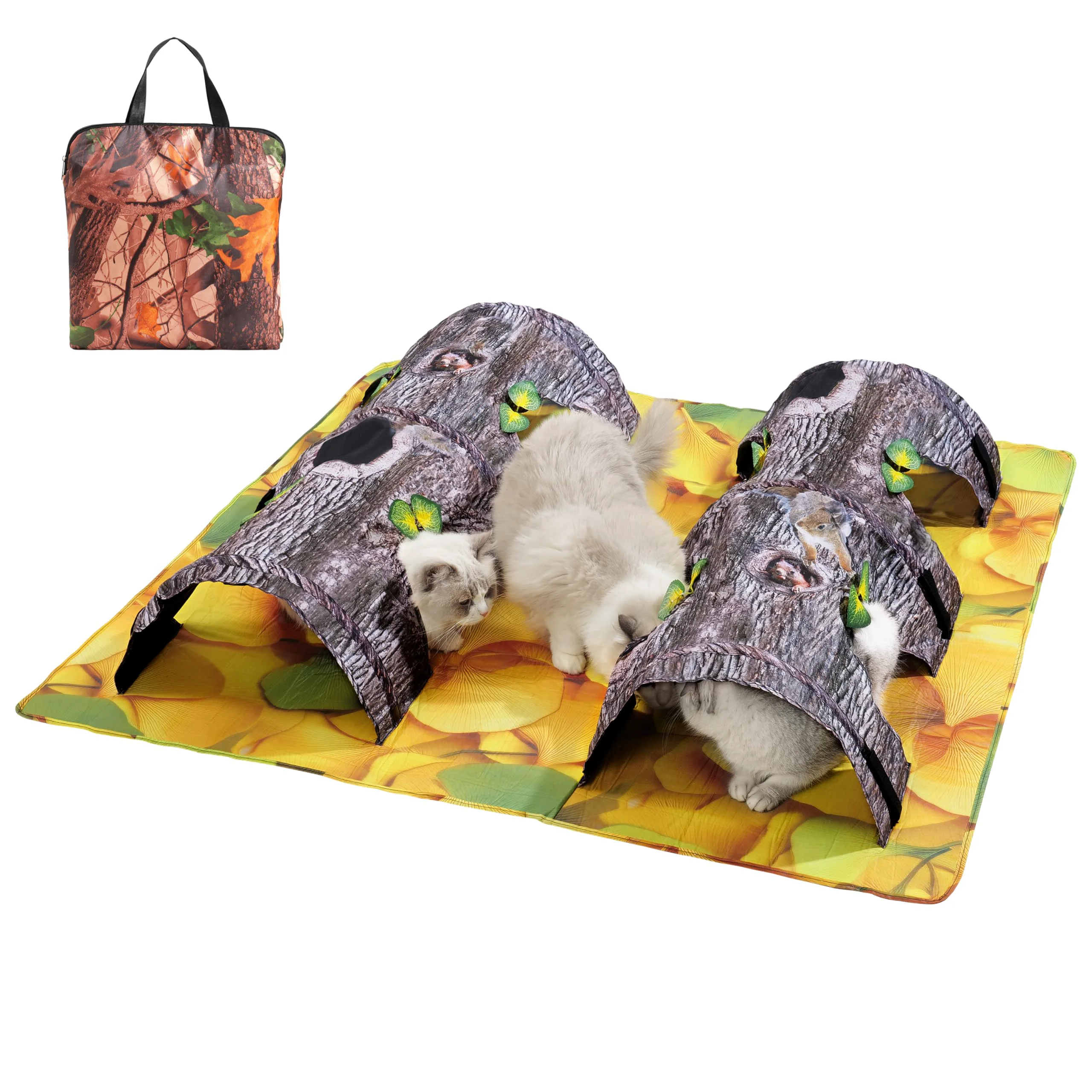 Unique ZOOGUD Cat Play Mat — Large 110x120 cm with 2-Way Tunnels Fast