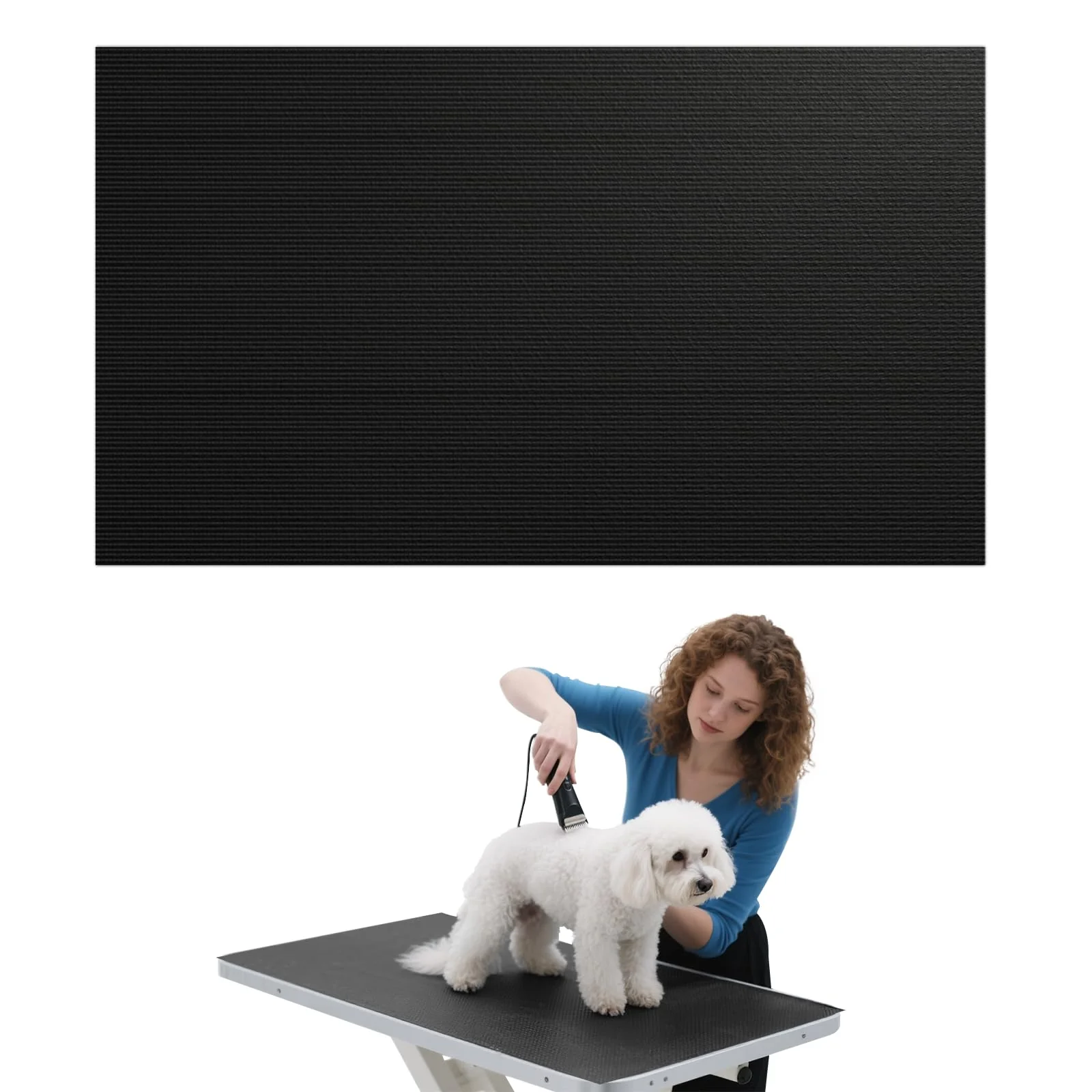 Carefully Designed IPENP Dog Grooming Table Mat — 24x47 in Non-Slip Easy-Clean PVC Pad Enhanced