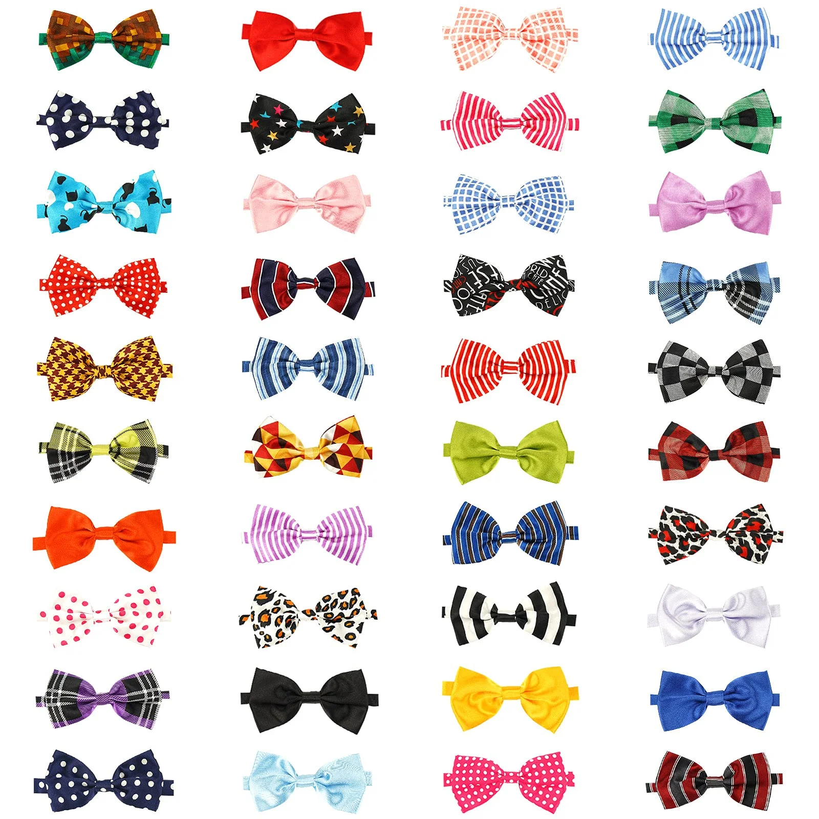 Organic Segarty Bow Ties for Dogs Bulk — 40 Pcs Adjustable Collars for Small Medium Pets Modern