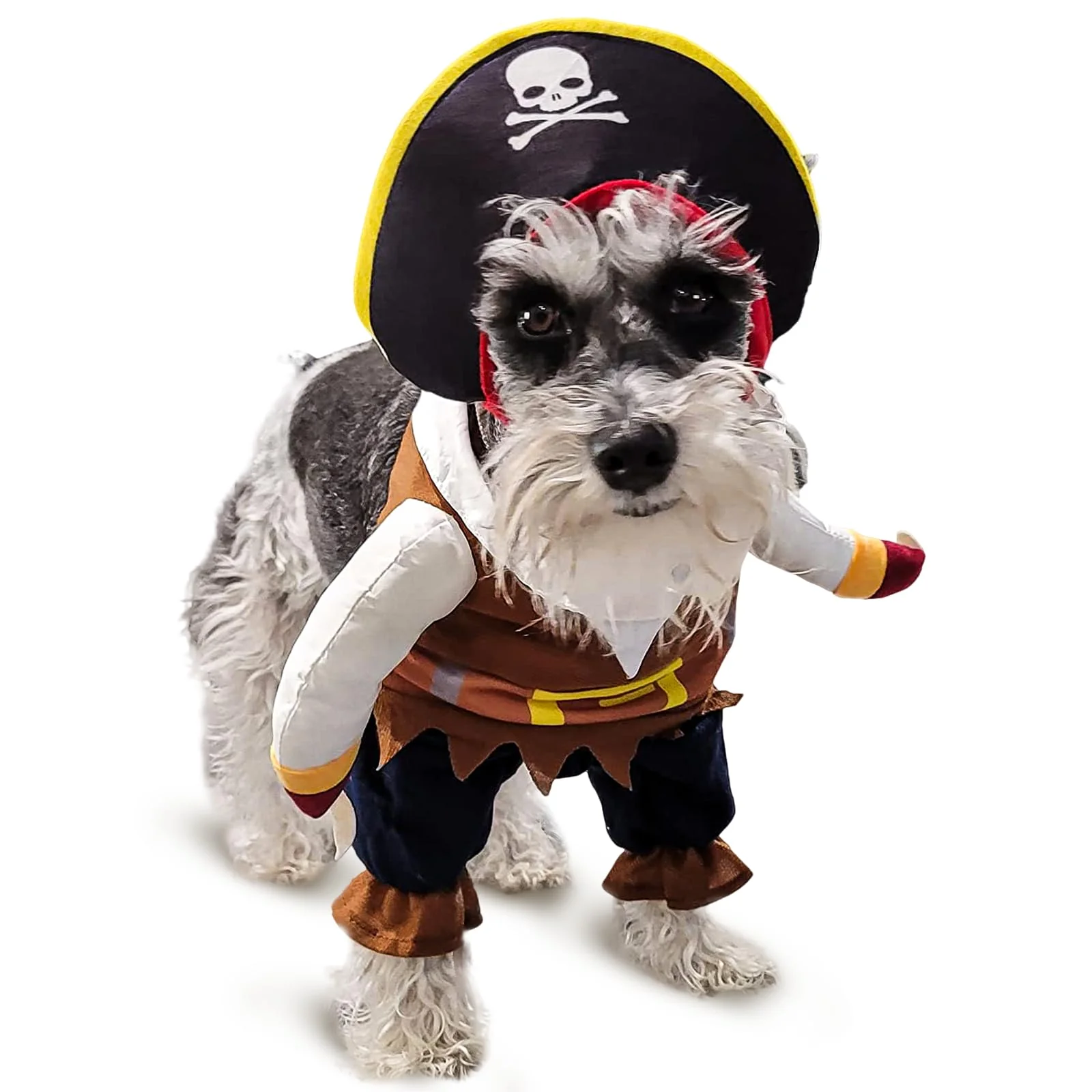 Sustainable CAISANG Pirate Dog Costume with Hat – Caribbean Style Pet Outfit for Halloween Flexible