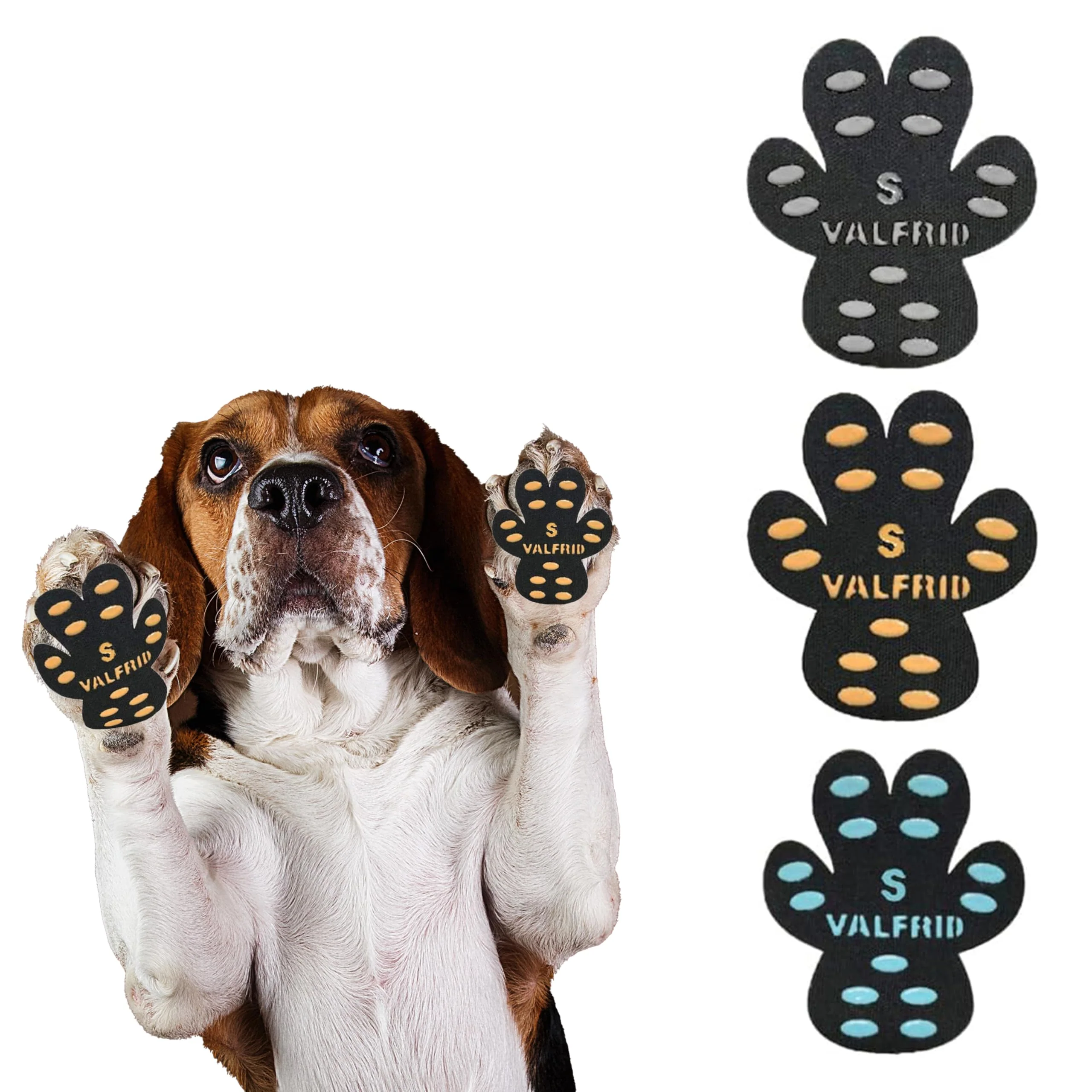 Premium VALFRID Dog Paw Pads – Traction for Slippery Floors Senior Toe Grips 48 Pcs Size S Optimized