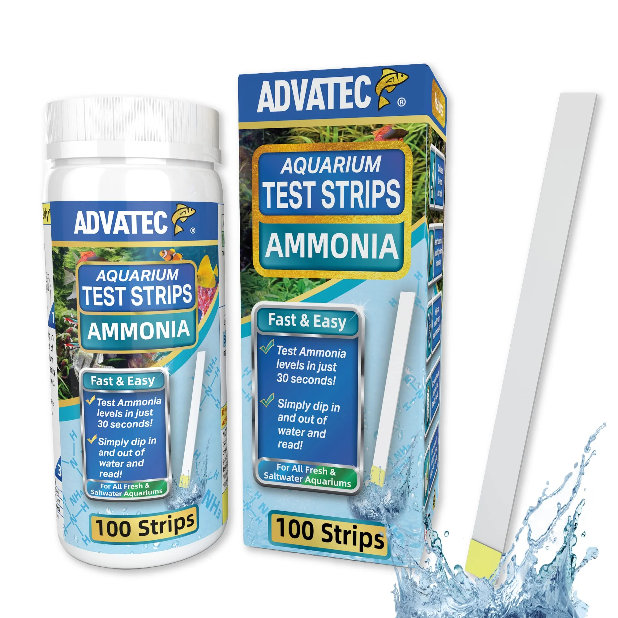 Outstanding Advatec Ammonia Test Strips – Freshwater Saltwater Aquarium Kit 100 Count Official