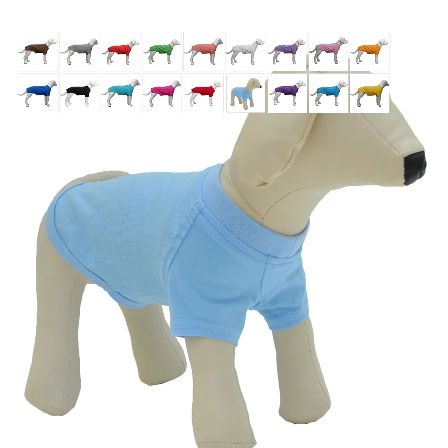 Secure Lovelonglong Pet Clothing Basic Blank Dog T-Shirt for Large Dogs – Light Blue XXXXL Optimized
