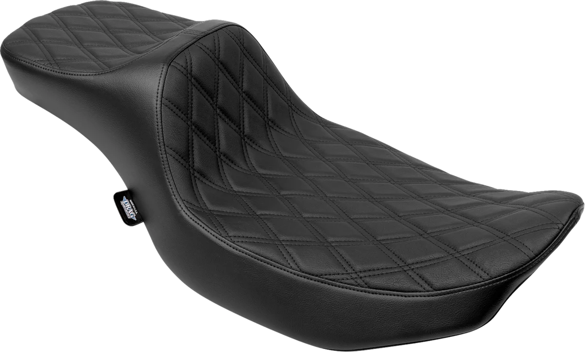 World-Class DRAG SPECIALTIES SEATS Extended Reach Predator III Seat - Double Diamond - Black Stitching - Vinyl - FLH FLT '23-'24 4705B Verified