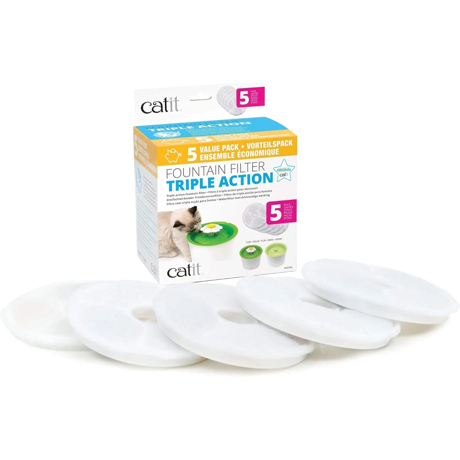 Fine Crafted Catit Triple Action Water Fountain Filters 5 Pack – Catit Fountain Filters Practical