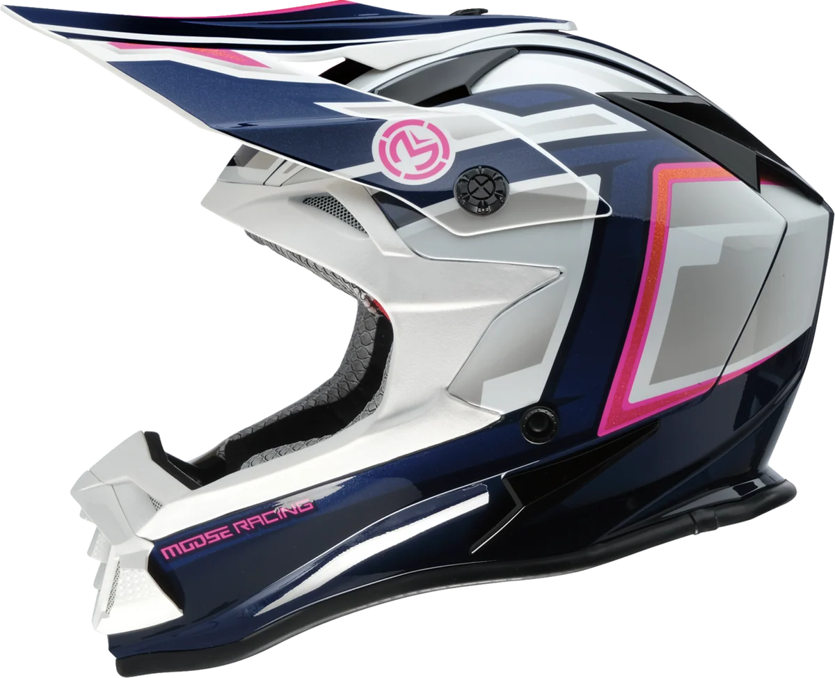Advanced MOOSE OFFROAD MR3 Helmet - F.A.F. - White Navy Pink - XL 0110-8951 High-Grade