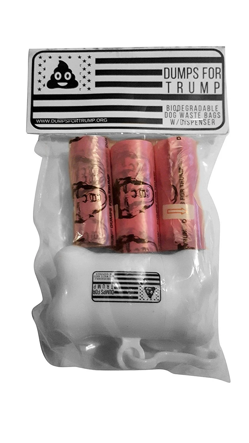 Authentic Dumps for Trump Dog Waste Bag Dispenser 60 Bag Combo – Quick Neat Cleanup On Walks Innovative