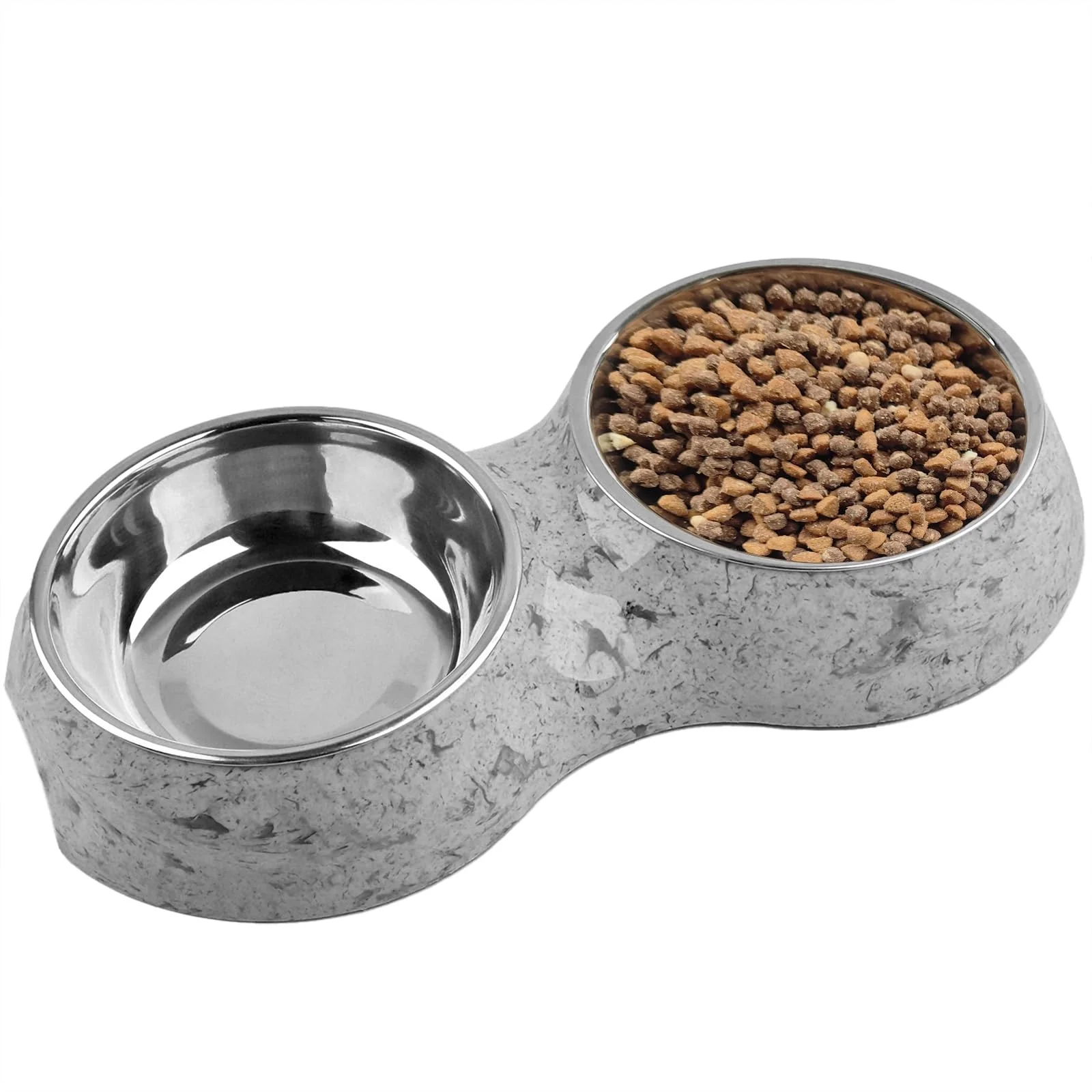 Refined AKEISHE Double Dog Bowls with Non-Slip Tray – 2-in-1 Stainless Steel Pet Feeder Next-Generation
