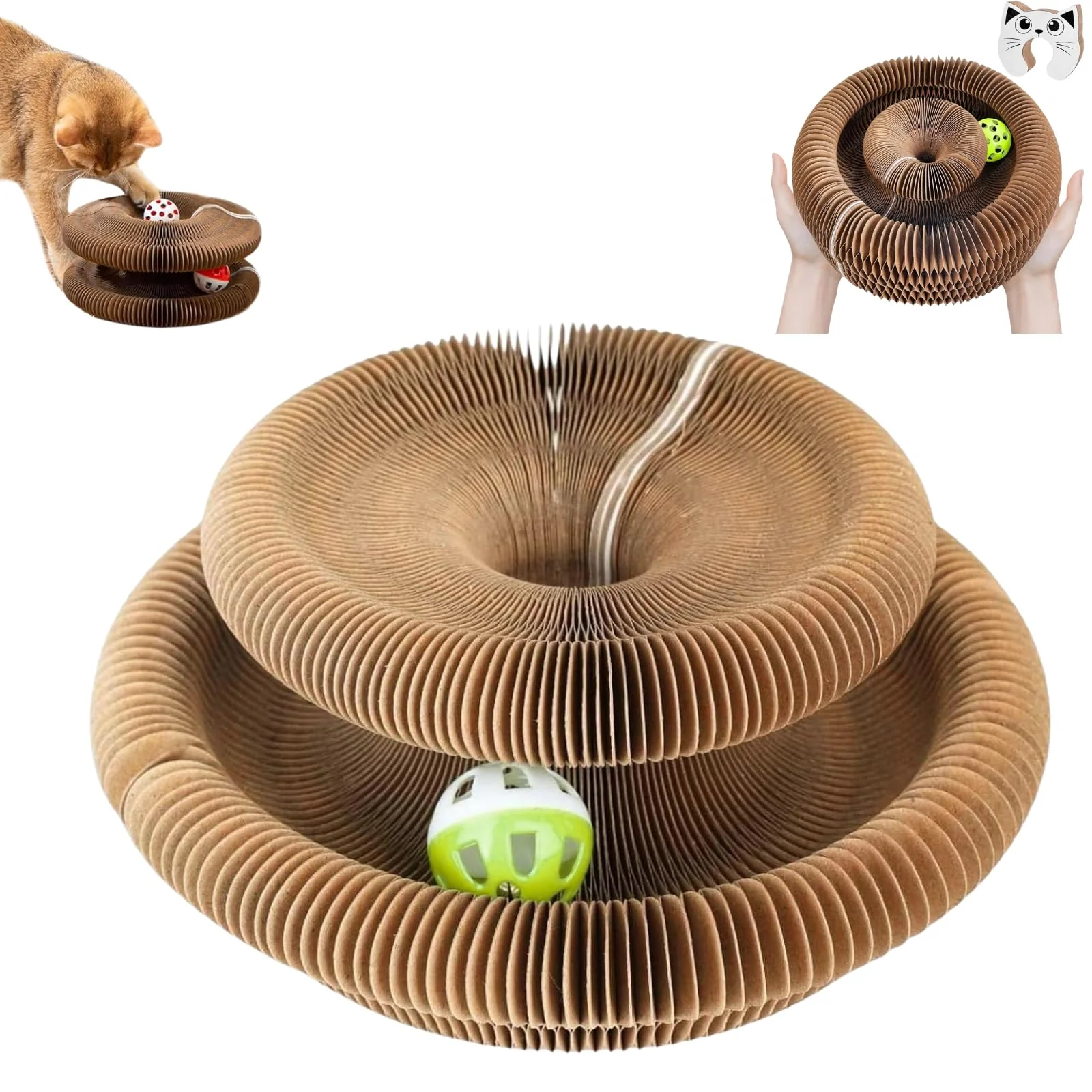 Sophisticated Generic Kitty Kurlz Cat Toy – Interactive Foldable Cardboard Scratch Pad Fine