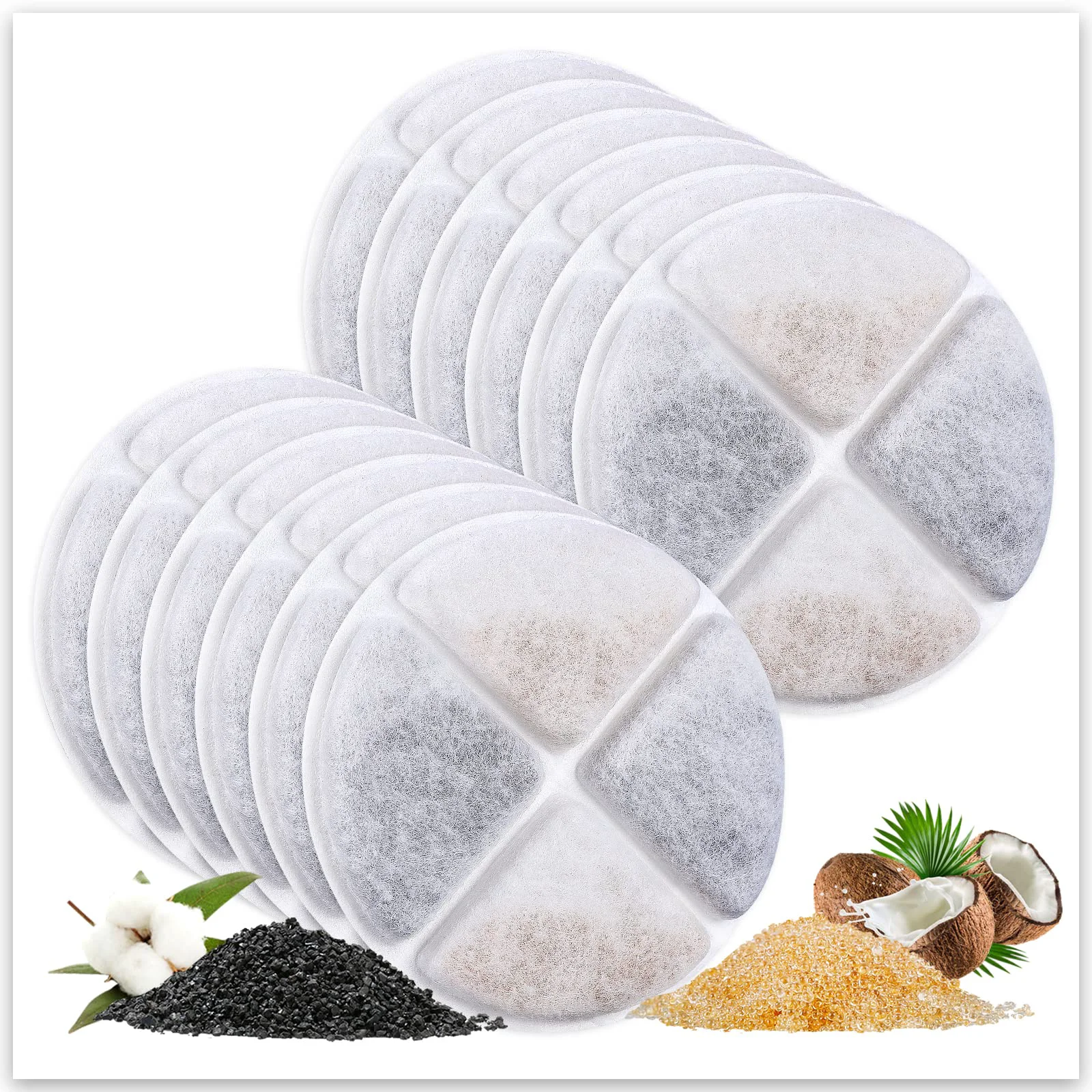 Pure MyfatBOSS 12 Pack Cat Water Fountain Filters Filters Compatible with 101oz Fountains Breathable