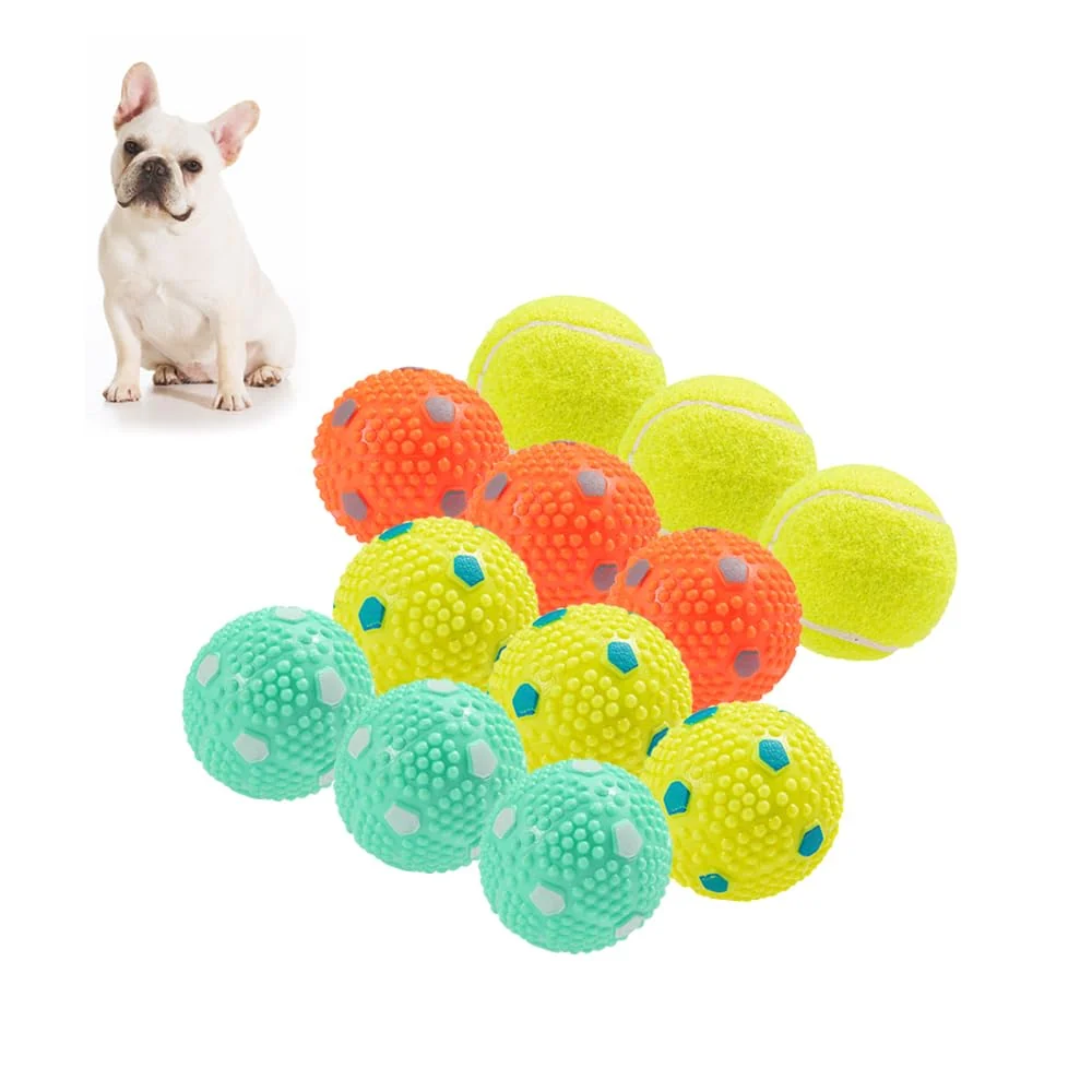 Carefully Designed WIGGLYTAIL Dog Balls 12 Pack – 2in 9 Latex 3 Tennis Balls for Small Dogs Auto Ball Launcher Trendy
