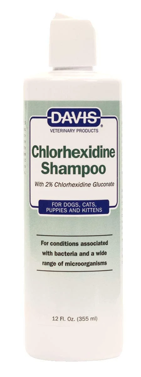 Natural Davis Chlorhexidine Pet Shampoo 12 oz 2 Chlorhexidine Gluconate Long-Lasting