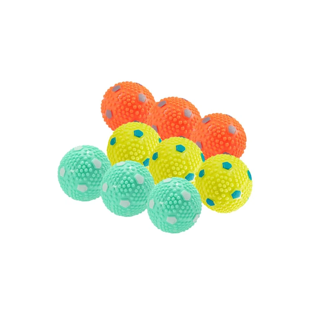 Easy-to-Use WIGGLYTAIL Dog Balls 9-Pack – 2-Inch Latex Balls for Small Dogs Puppies Auto Launcher Compatible High-Performance