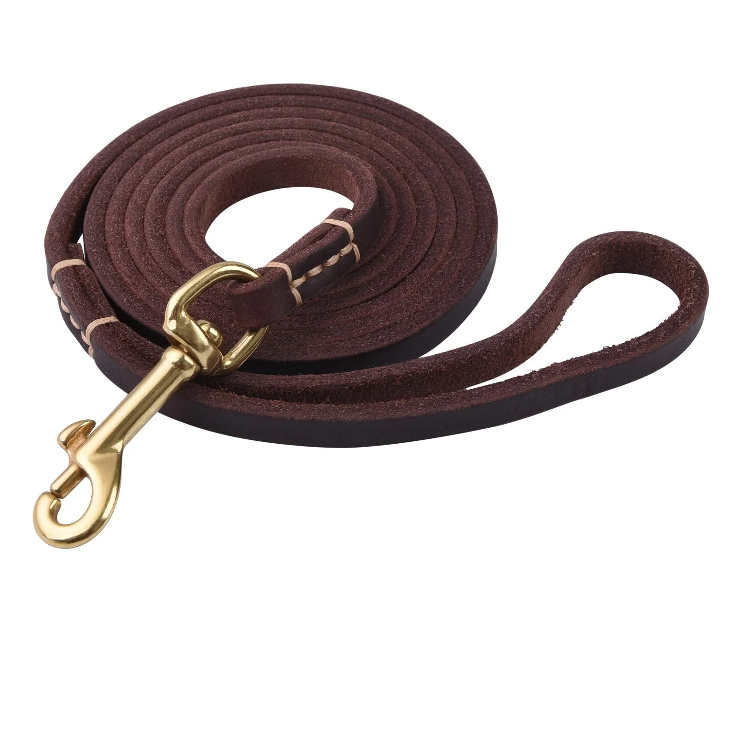 Fine EMICUTE Leather Dog Leash - 4ft 5ft 6ft for Training Walking Running Comfortable