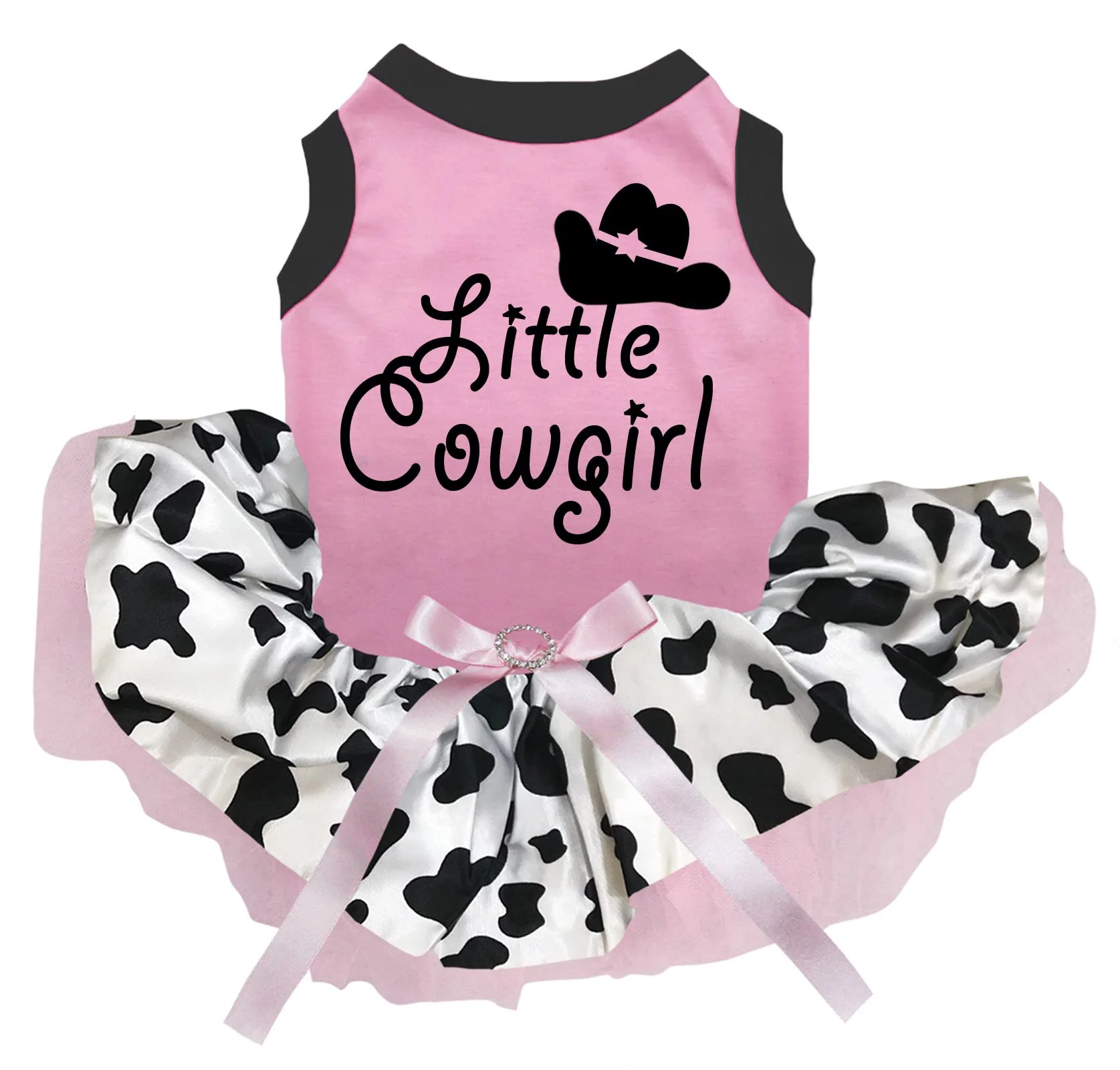 Lightweight Petitebella Little Cowgirl Puppy Dress - Pink Cow Pattern Large Fine Crafted