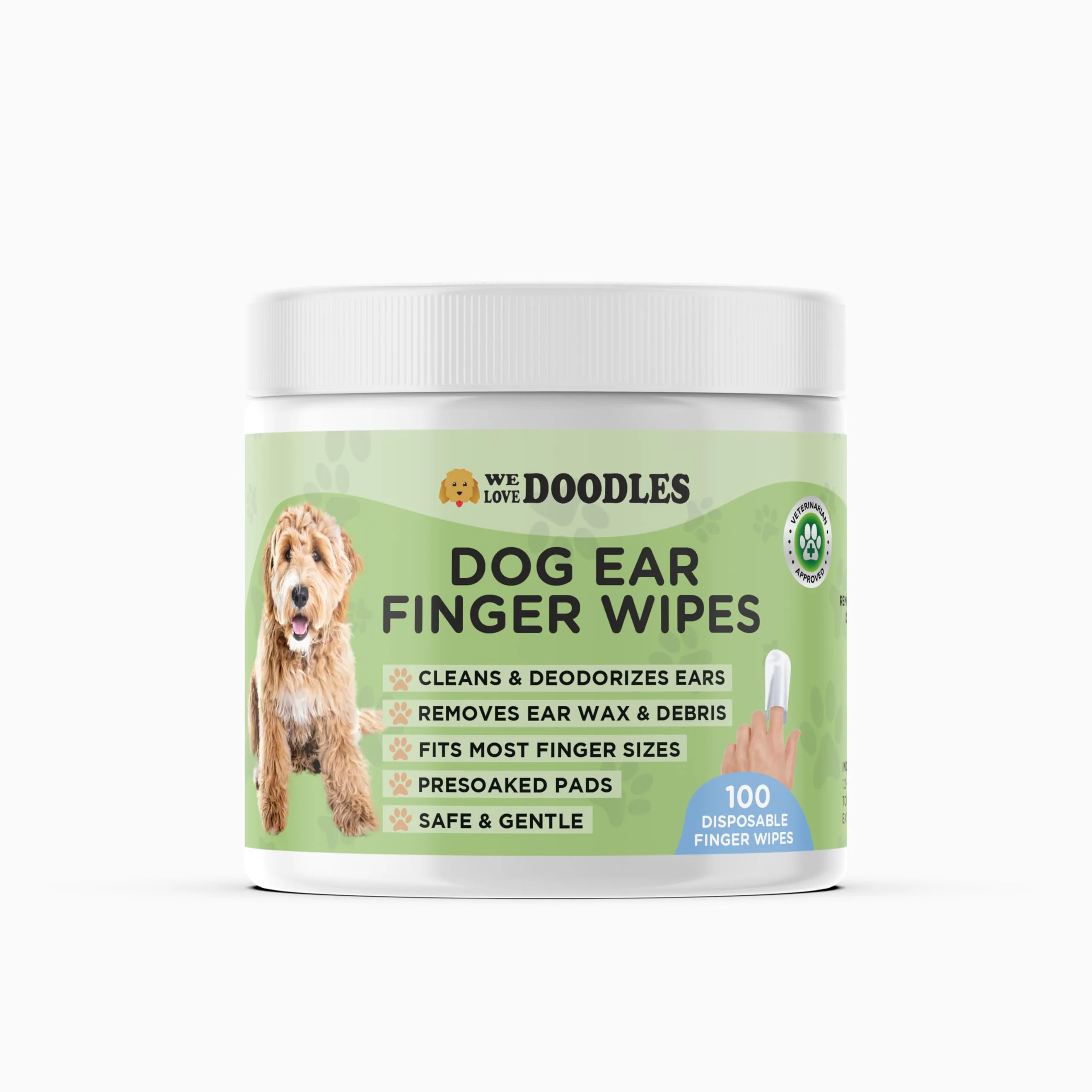 Versatile We Love Doodles Dog Ear Wipes – Pre-Soaked Finger Ear Wipes for Gentle Ear Cleaning 100 pcs Official