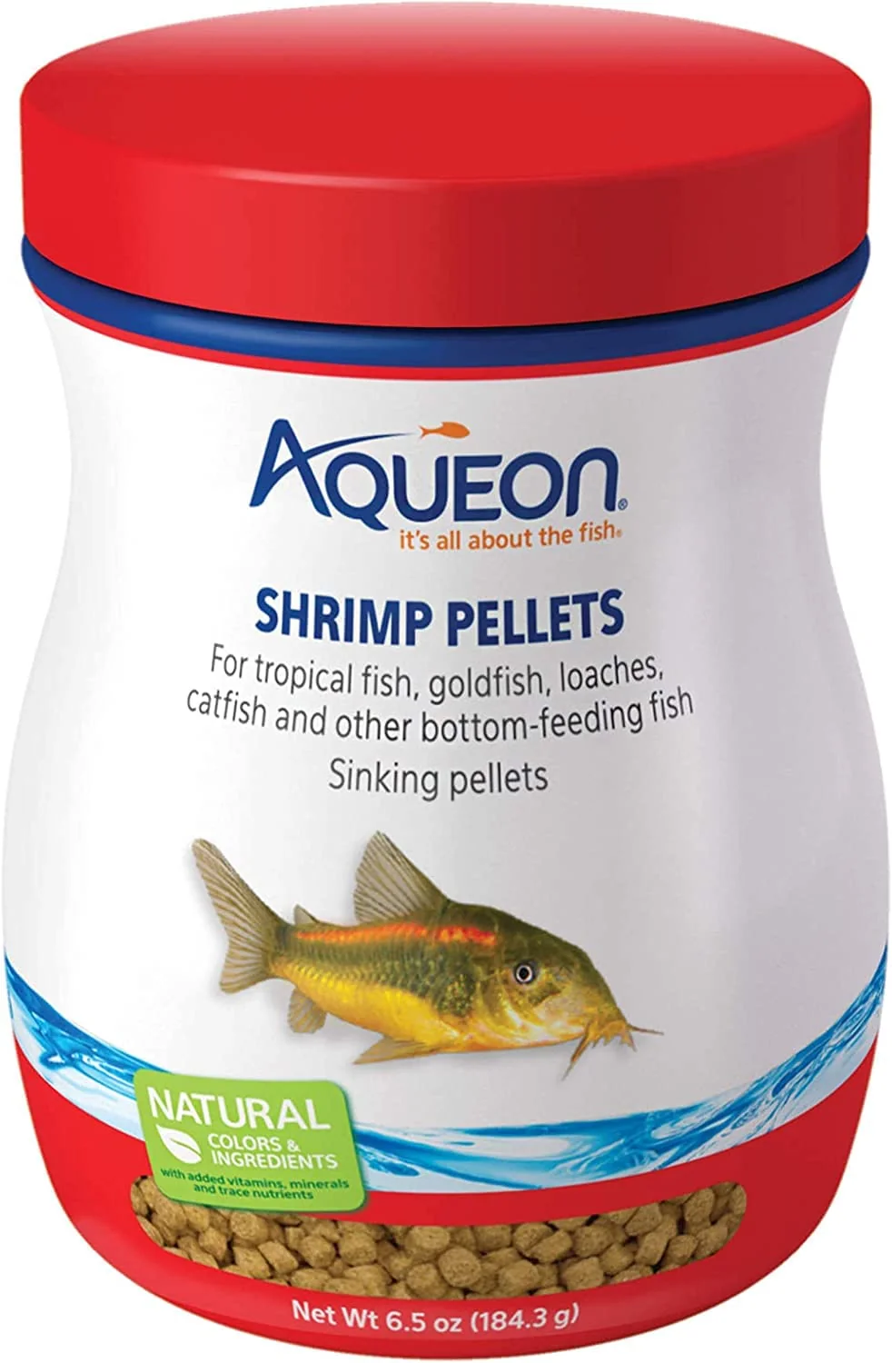 Convenient Aqueon Shrimp Pellets - Set of 2 6.5 oz Sinking Pellets for Bottom-Feeder Fish Quality