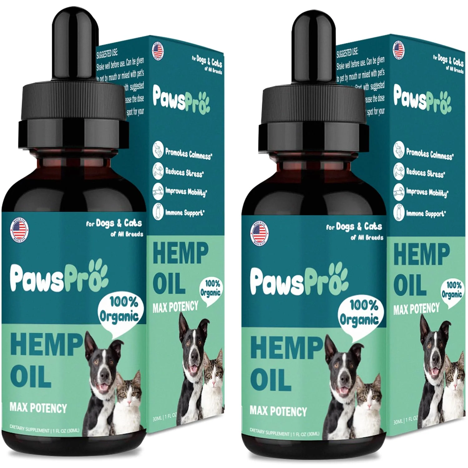 Long-Lasting PawsPro Hemp Oil for Dogs and Cats – Calming Joint Support Sleep 2 Pack Trendy