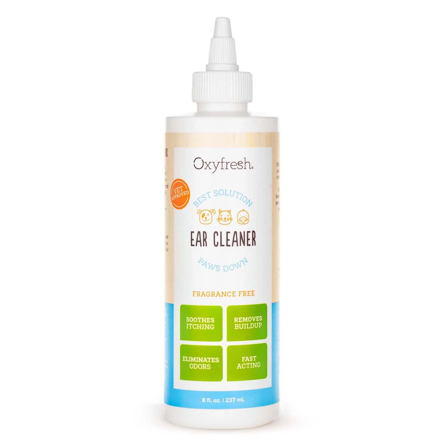High-Grade Oxyfresh Advanced Pet Ear Cleaner - Sting- Ear Wash for Dogs Cats 8oz Elegant