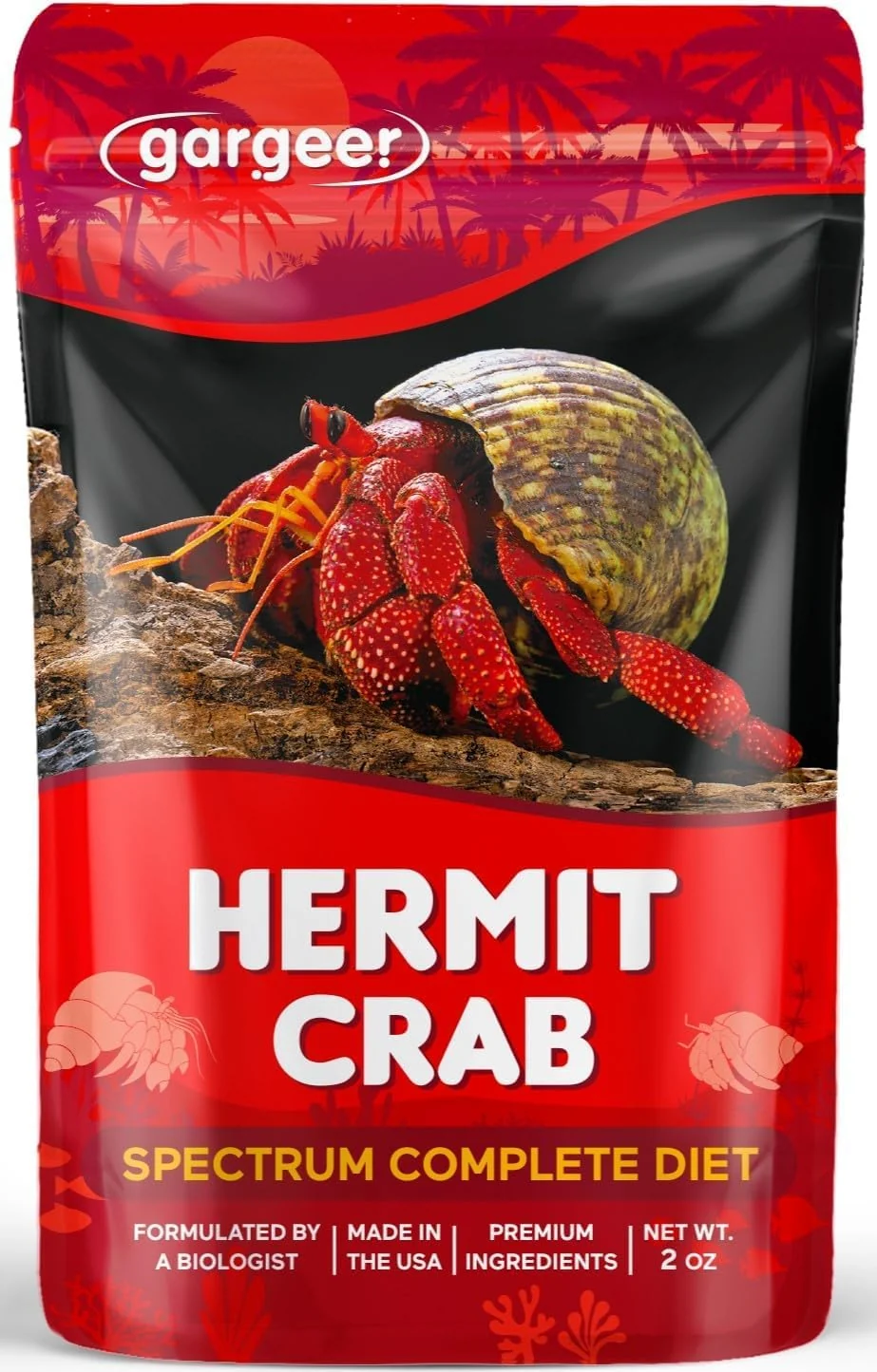 Recyclable Gargeer 2oz Hermit Crab Spectrum Complete Diet – Non-GMO Color-Enhancing Nutrition Next-Generation