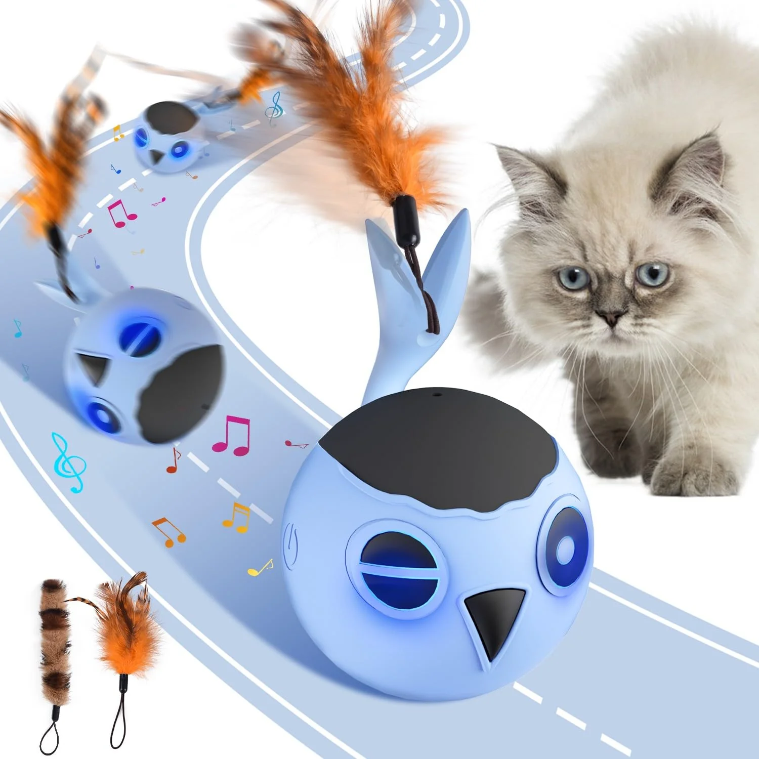 Genuine ORSDA Cat Toys - Interactive Automatic Moving Ball Bird for Indoor Cats Next-Generation