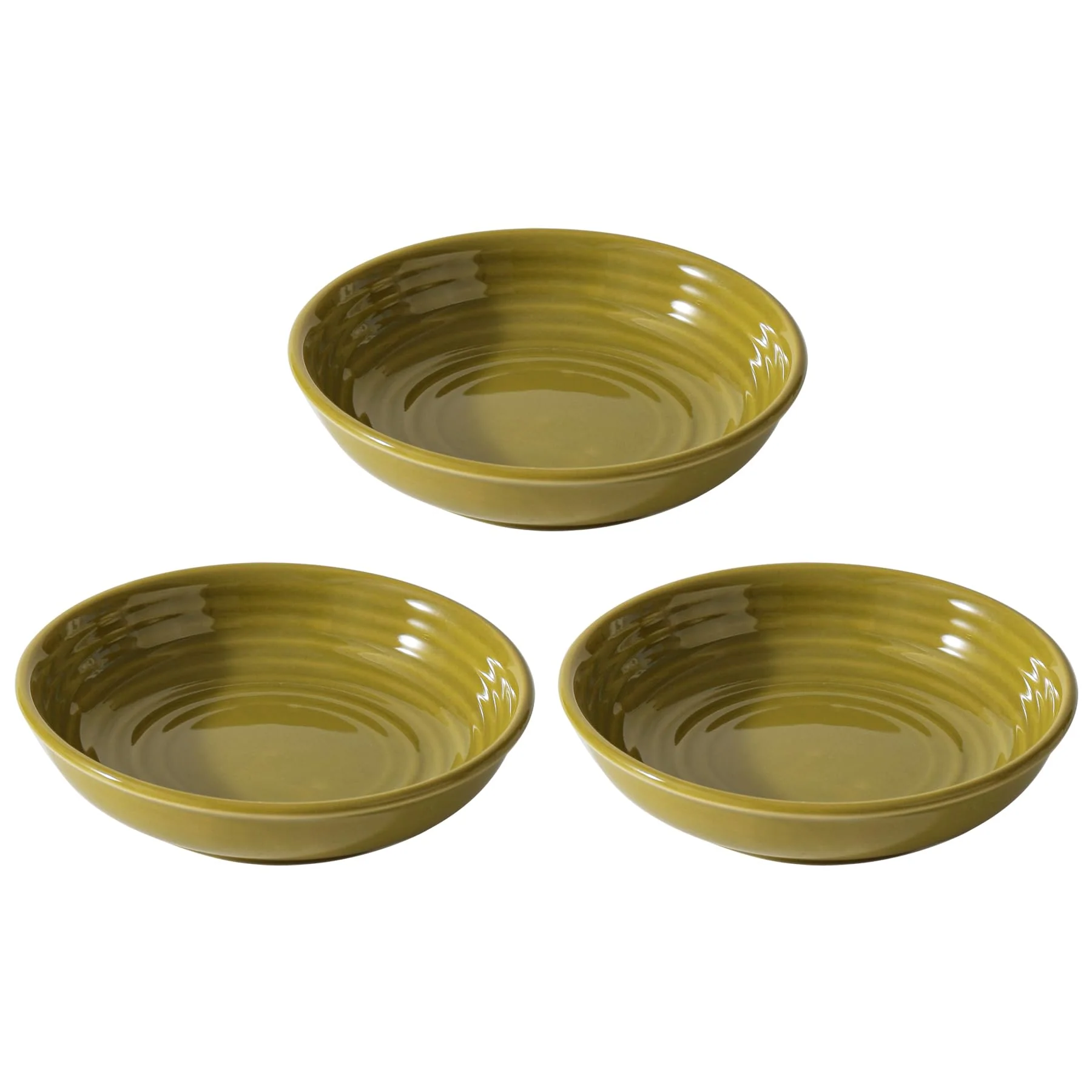 Fashionable Havniva Ceramic Wide Whisker-Friendly Cat Dishes — Set of 3 Matcha Green Elegant