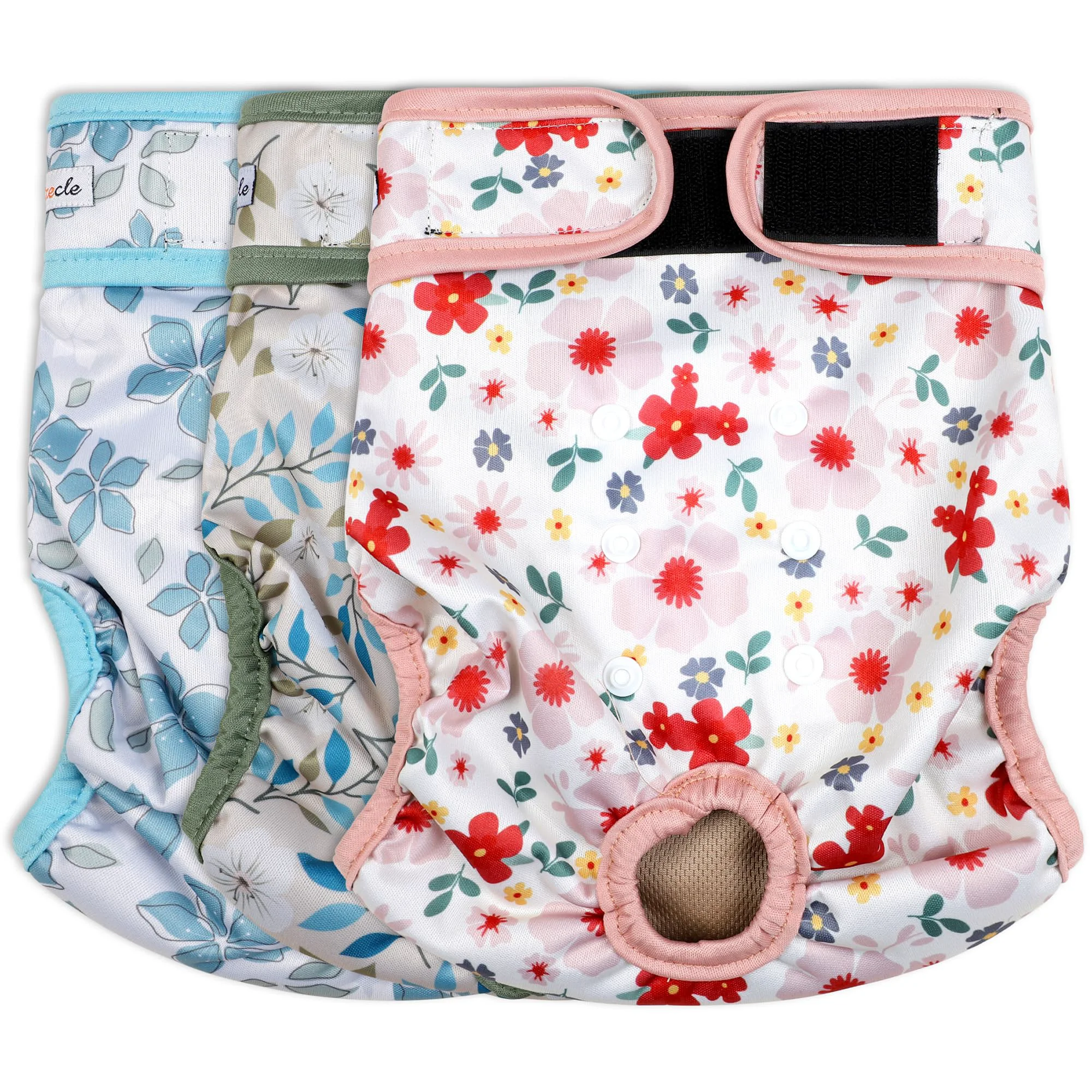 Secure Grecle Washable Female Dog Diapers 3 Pack – Leak- Adjustable Size L Reusable