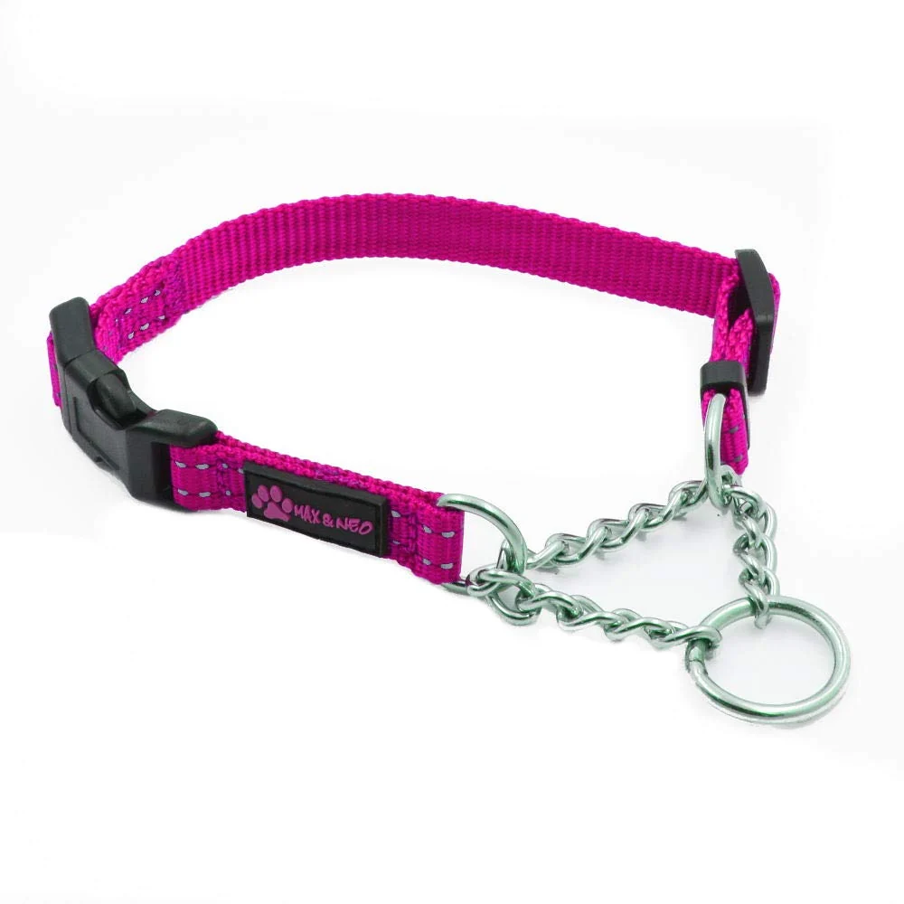 Quality Max and Neo Stainless Steel Chain Martingale Collar – X-Small Pink Donates to a Dog Rescue Healthy