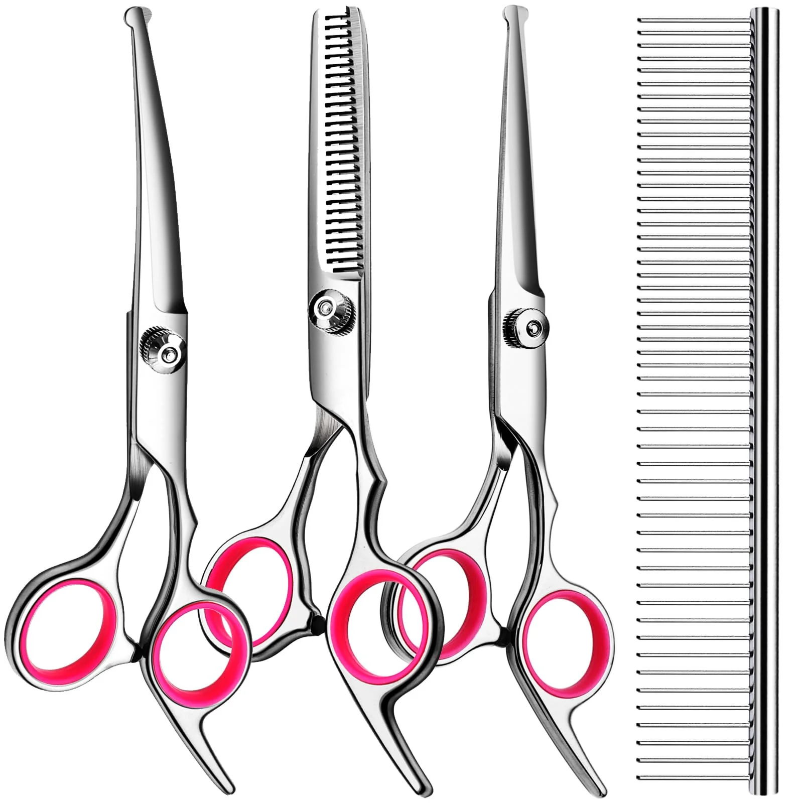 Classic TINMARDA 5 in1 Dog Grooming Scissors Kit Titanium Coated Safe Round Tips for Home Pro Grooming Pure