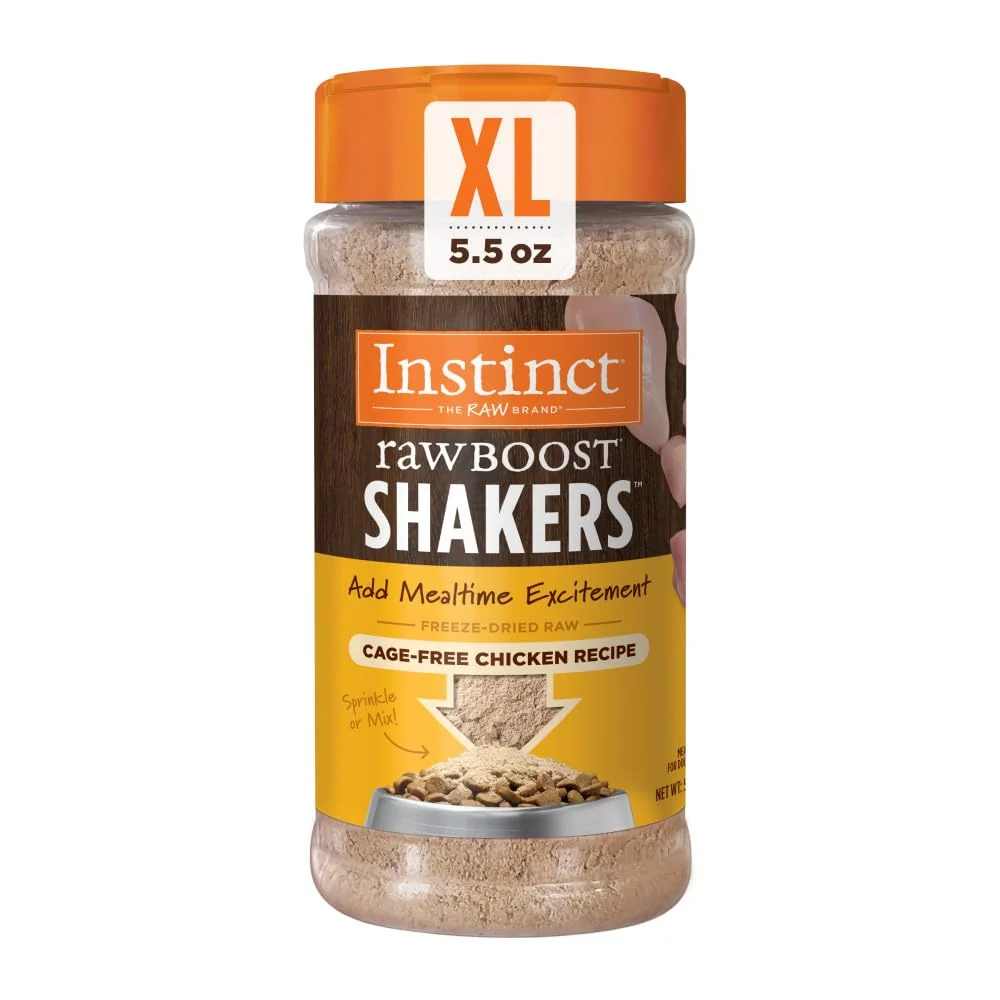 Excellent Instinct Raw Boost Shakers Chicken Recipe Topper – ze-Dried Grain- Dog Food Topper 5.5 oz Bottle User-Friendly