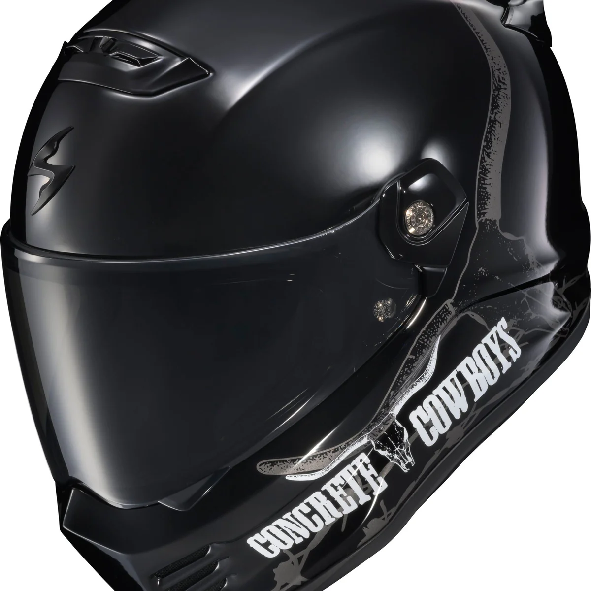 Solid Scorpion Covert FX Full Face Helmet Concrete Cowboys Gloss Blk Original Design