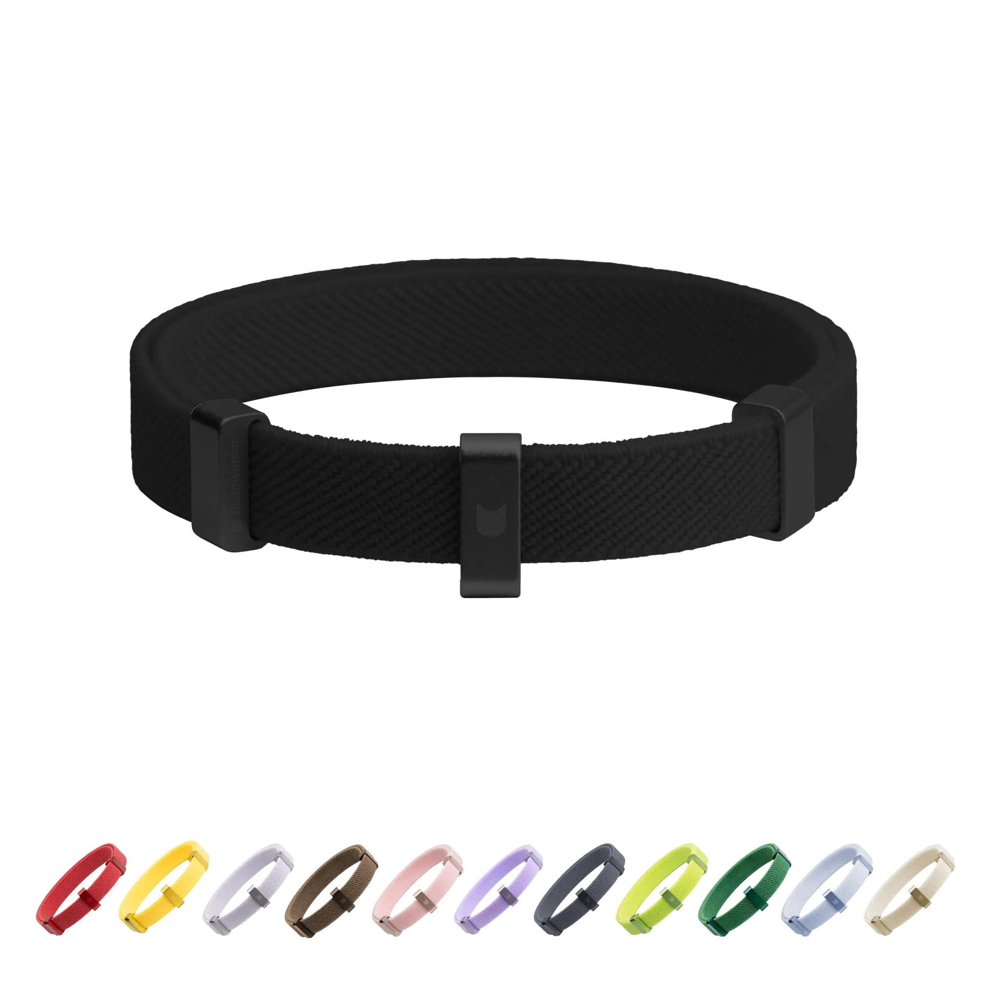 Versatile BuddyArmor Safety Cat Collar — Elastic Quick Release Gold Award Lightweight Midnight Black 5.9'-11.8' Neck Fit Original Design