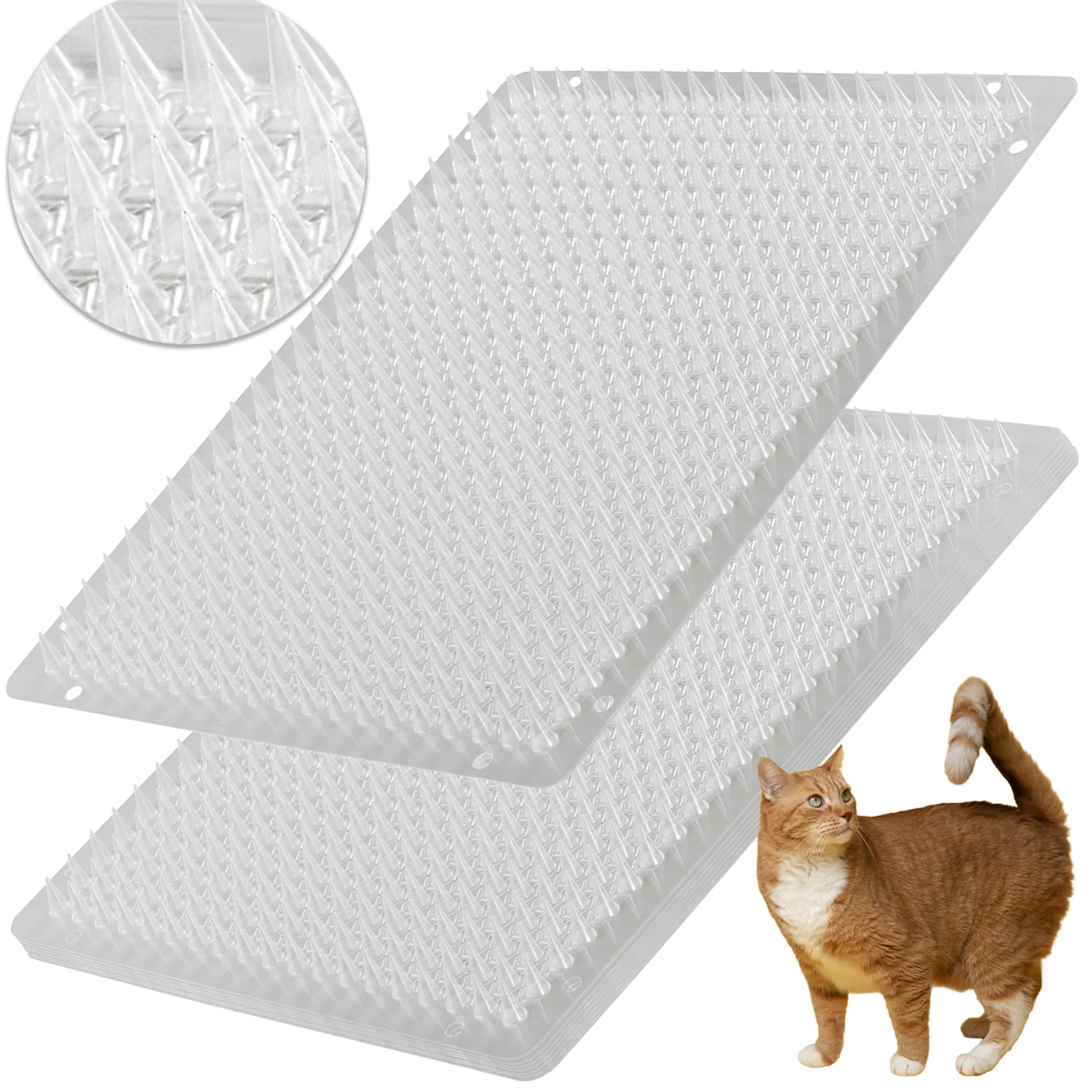 Comfortable BYTEBAY 8-Pack Cat Repellent Scat Mats – Indoor Outdoor 16x13 Spiked Pet Barriers Secure