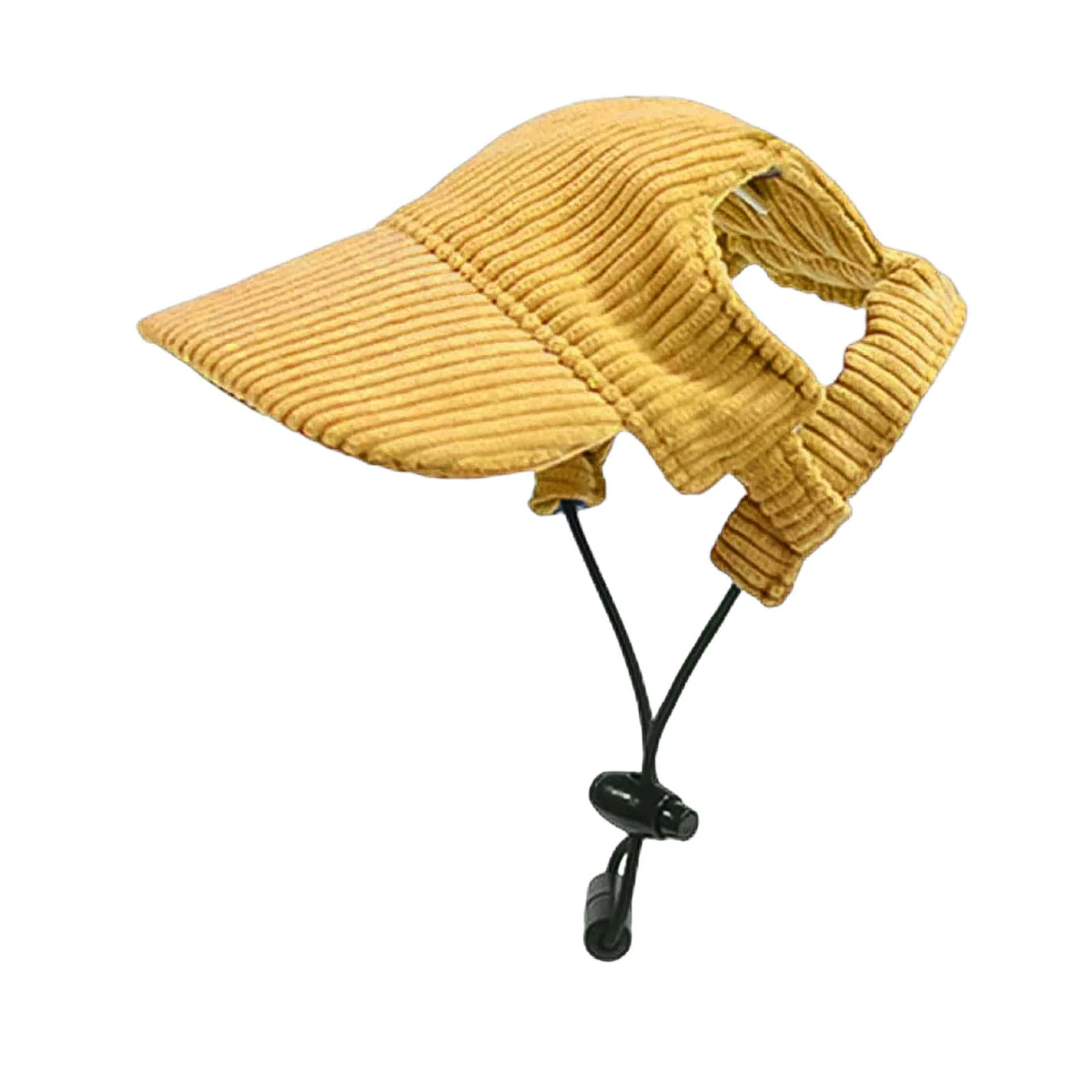 Versatile Symphonyw Dog Baseball Cap - Adjustable Yellow Sun Hat with Ear Holes Small Trusted