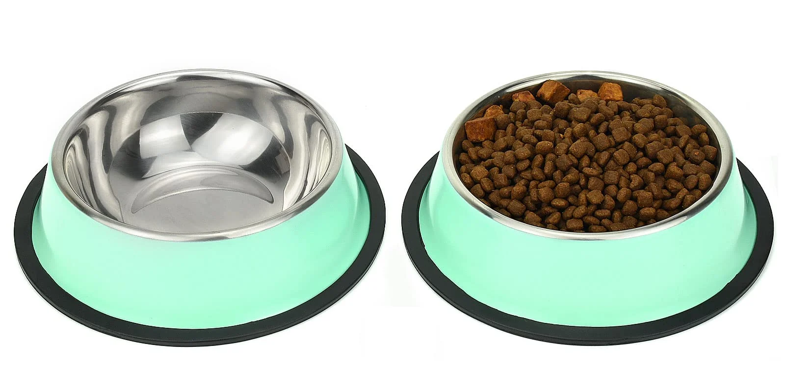 Carefully Designed Podinor Stainless Steel Dog Bowls — Non-Slip Stackable 2-Pack Small–Large Smart