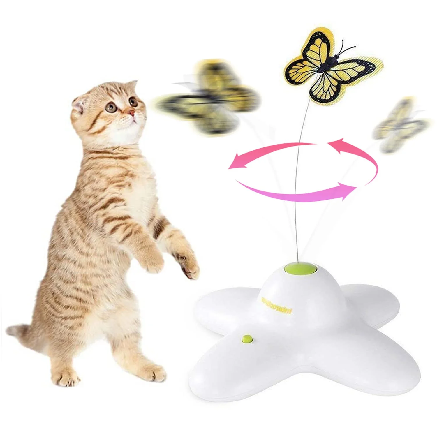 Authentic ALL FOR PAWS AFP Interactive Butterfly Cat Toy – 360° Flutter Bug with 2 s Superior