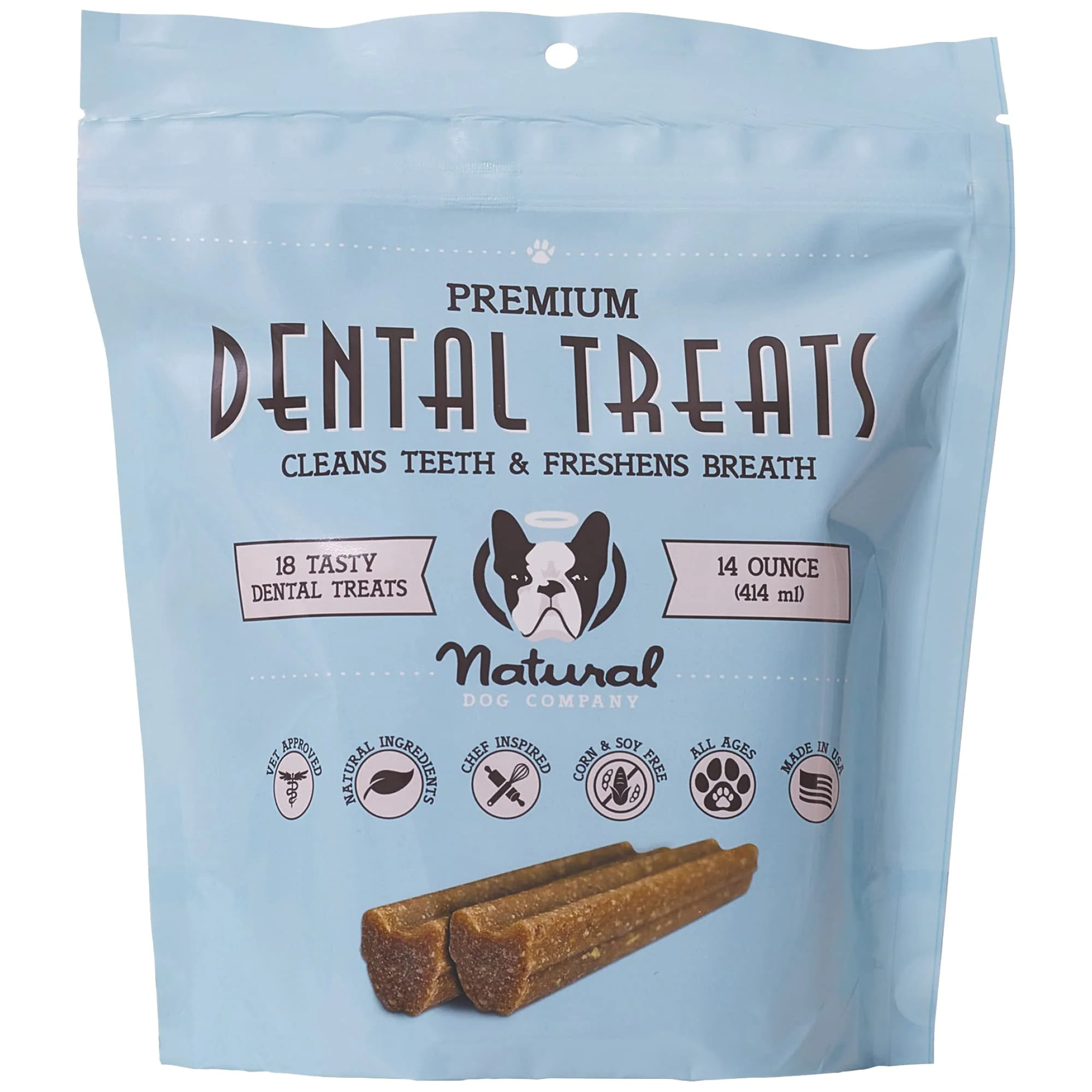 Secure Natural Dog Company Dental Chews for Dogs – Fresh Breath Plaque Tartar Support Made in USA 18 Count Trusted