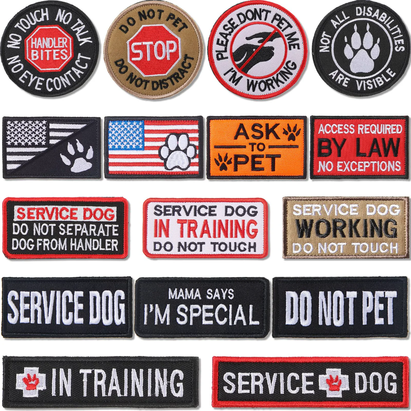Fast MTLEE 16-Piece Service Dog Patch Set – Please Do Not Pet in Training Patches Organic