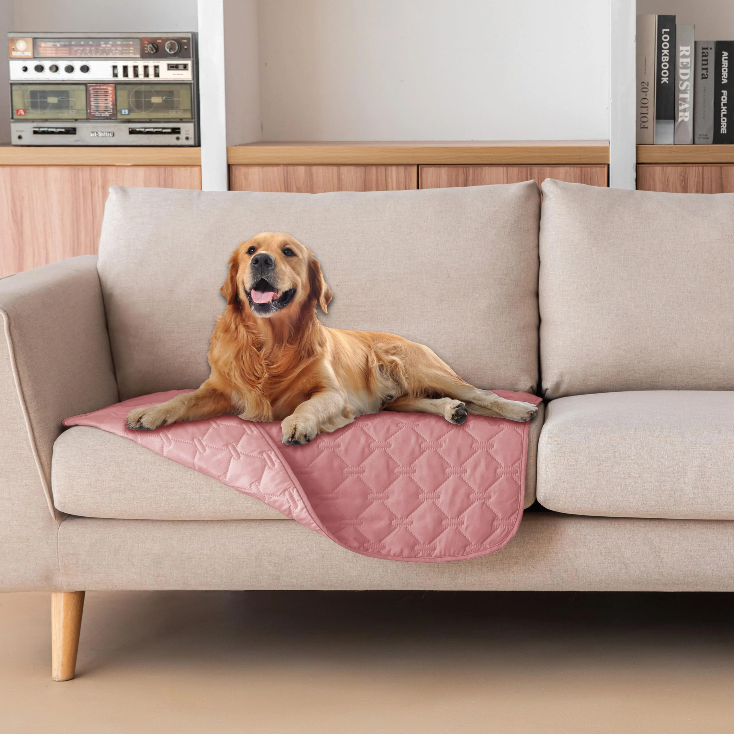 Durable gogobunny 3X Stronger Waterproof Pet Blanket – Scratch-Proof Reversible 30x30 in Dark Pink Light Pink Safe
