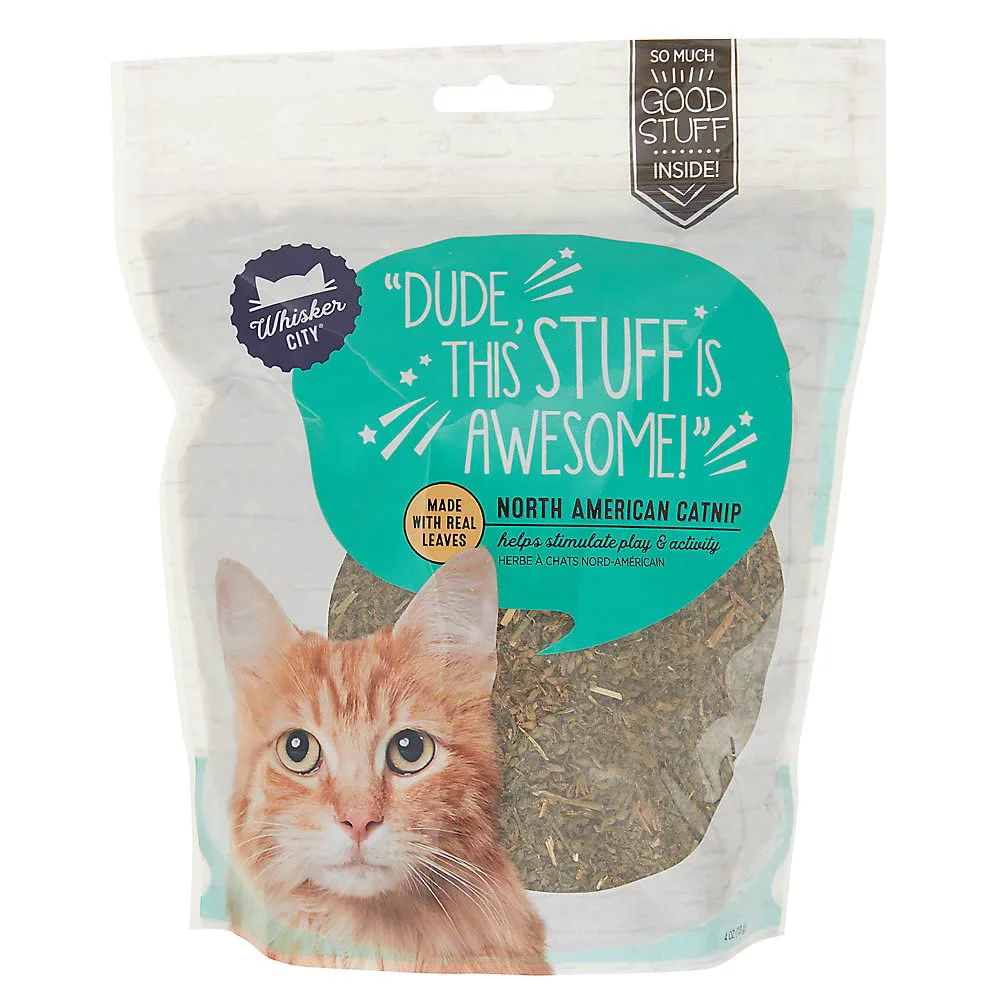 Convenient Whisker City Catnip North American Catnip 4oz Bag Natural