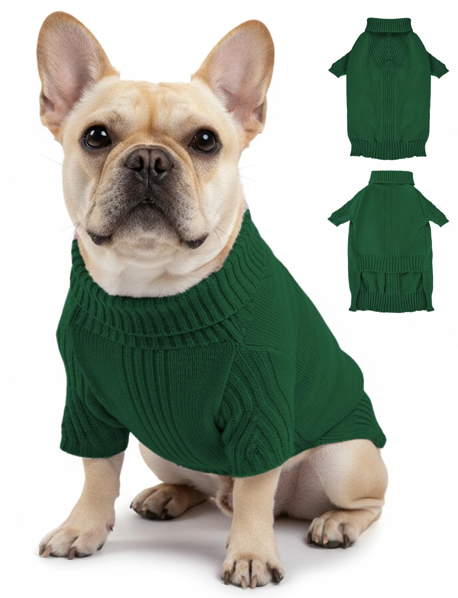 User-Friendly AURUZA Dog Sweaters Classic Turtleneck Thermal Knit Coat for All Sizes Excellent