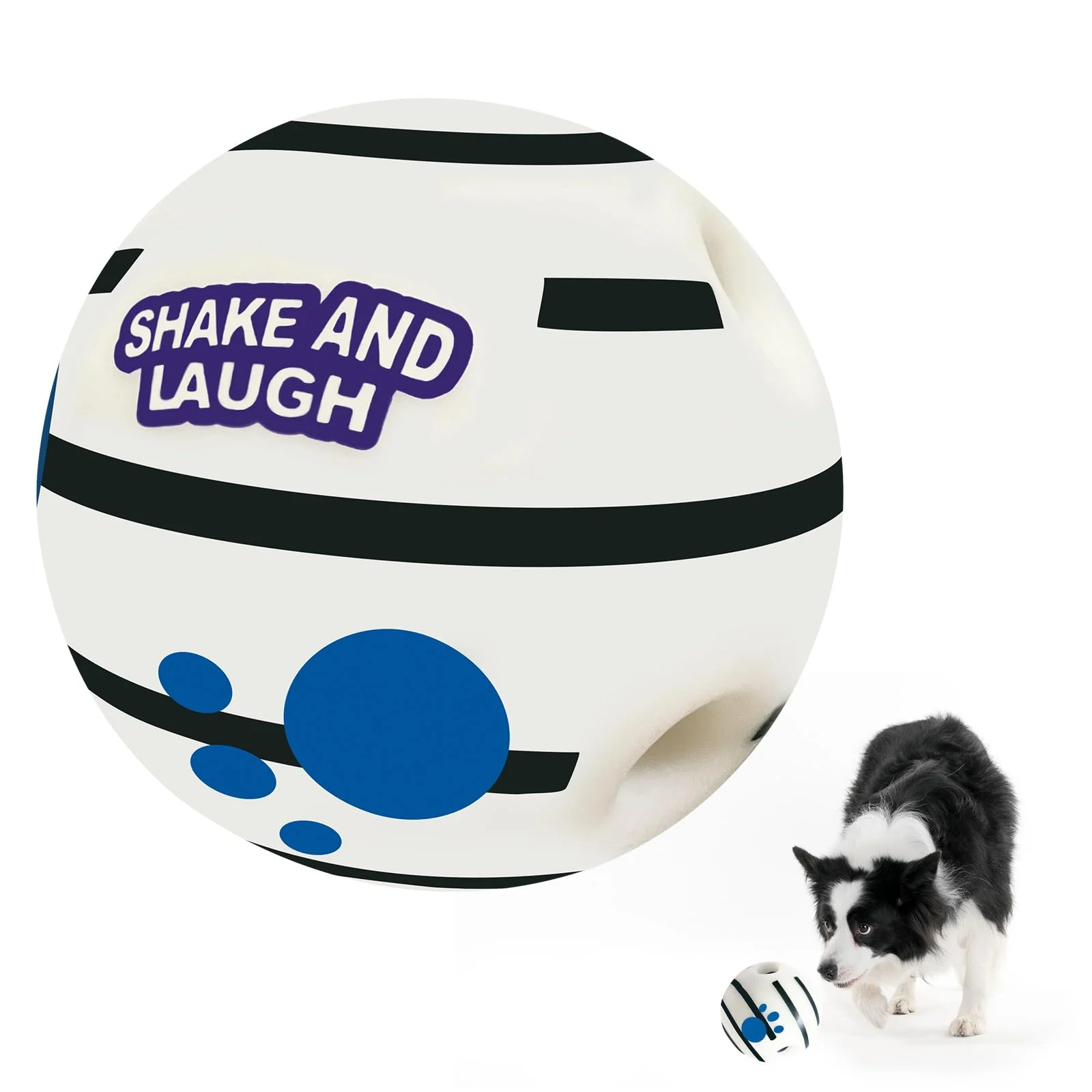 Artisan SHAKE AND LAUGH Glow in the Dark Dog Ball – Interactive Shaking Toy Size L 10 cm Pure