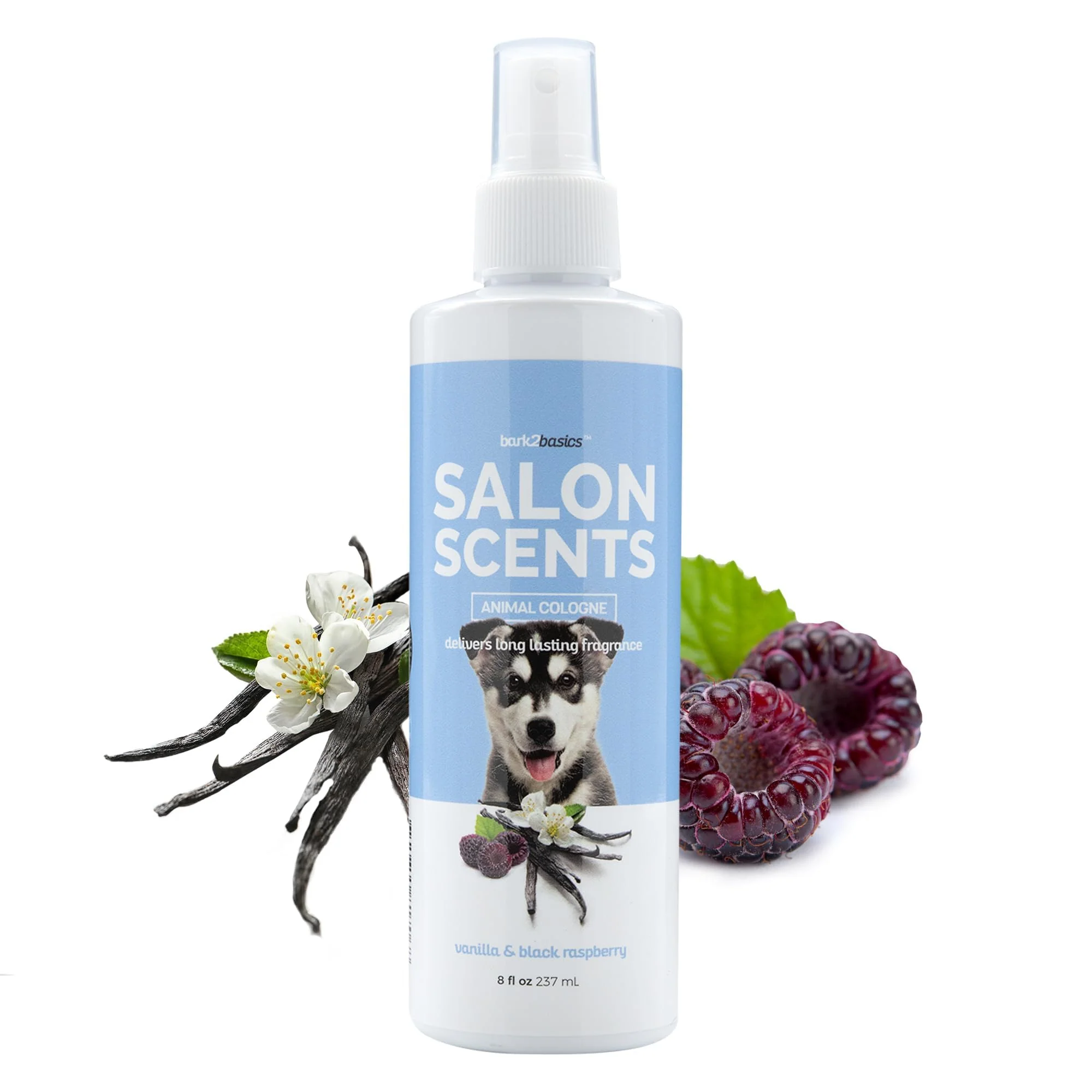 Refined Bark2Basics Salon Scents Pet Grooming Cologne – 8 oz Vanilla Black Raspberry Next-Generation