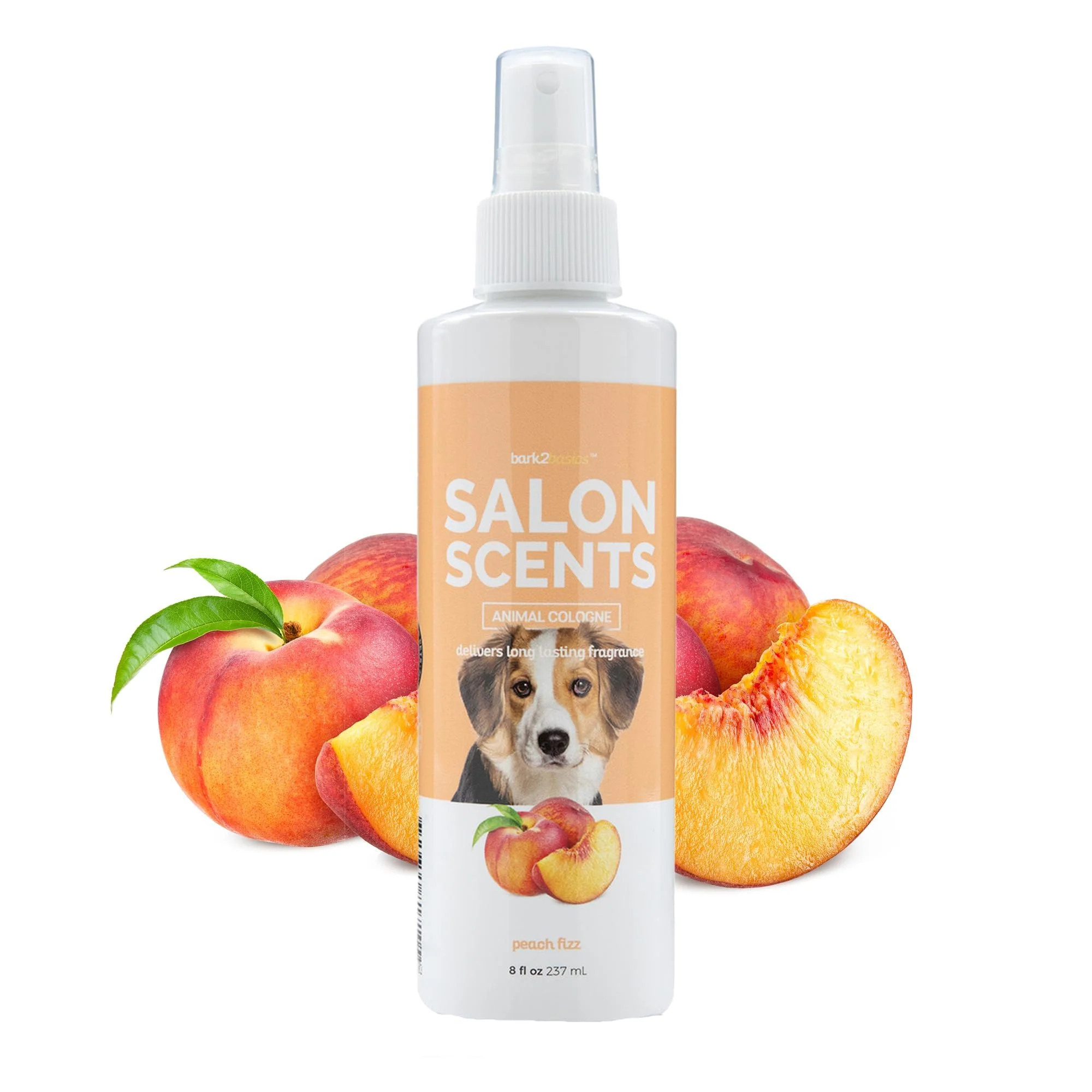 Casual Bark2Basics Salon Scents Pet Grooming Cologne – 8 oz Peach Fizz Long-Lasting Made in USA Carefully Designed