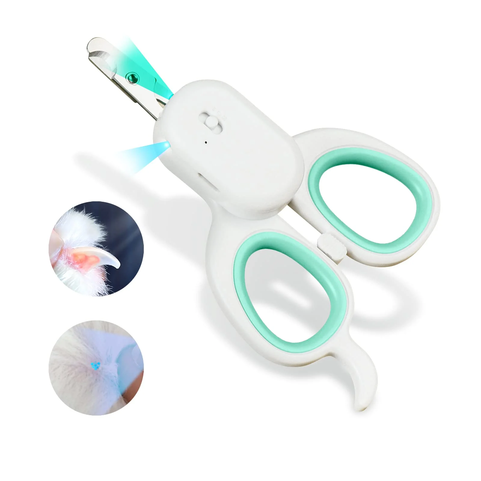 Professional PAKEWAY Pet Nail Clipper with LED UV Light – Safe Ergonomic Grooming Trendy