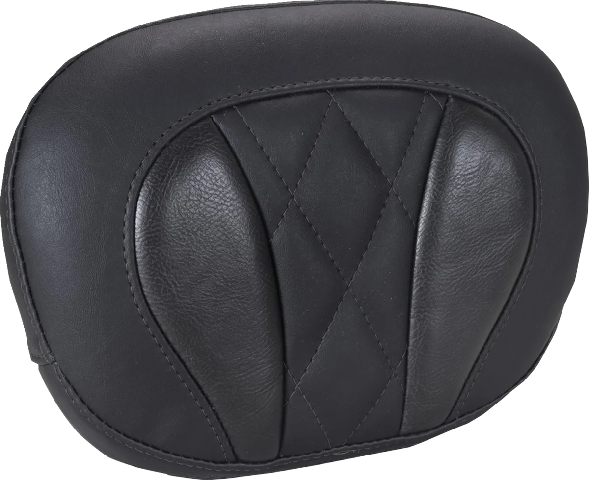Artisan MUSTANG Deluxe Sissy Bar Pad - Diamond - Black Stitch - FLT FLH '23-'25 88450 Certified