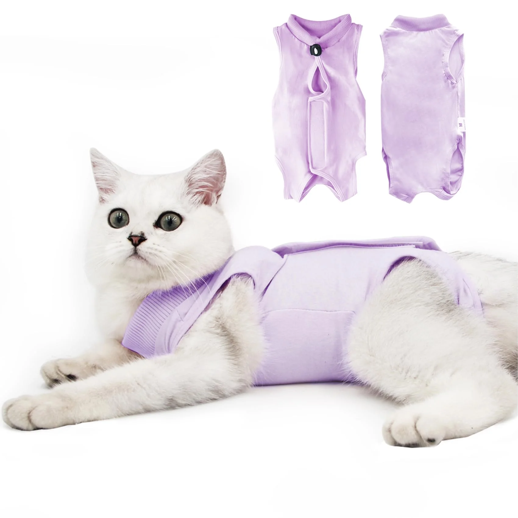Selected DOTON Cat Recovery Suit – Post-Surgery Soft Recovery Onesie for Cats S-XL Purple Premium Material