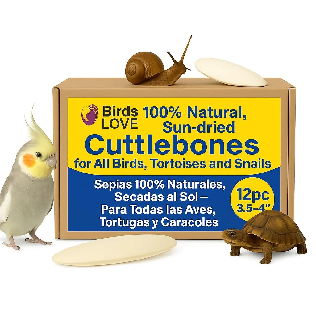 Innovative Birds LOVE Natural Cuttlebone – Premium Calcium Trace Minerals for Birds Snails Tortoises 12 Pack 3.5–4 inches Exceptional